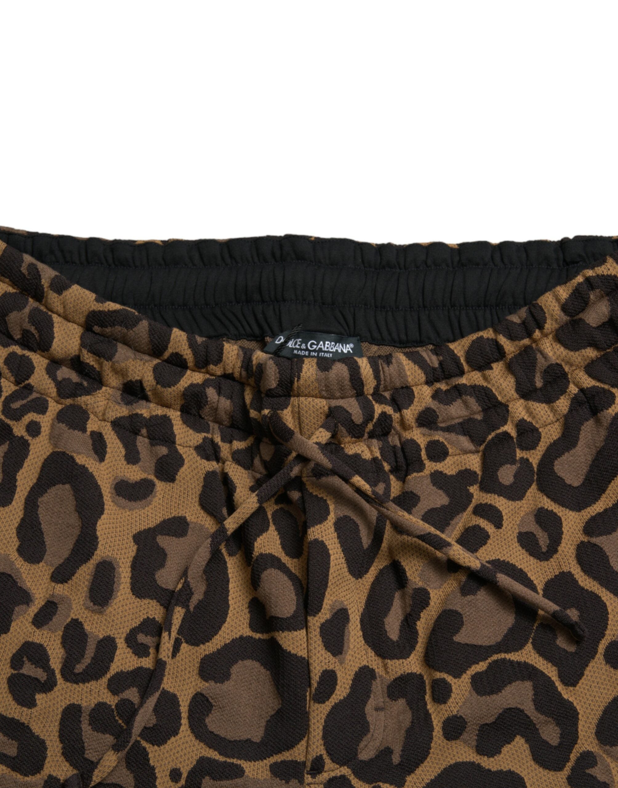 Bruine luipaard jacquard joggingbroek
