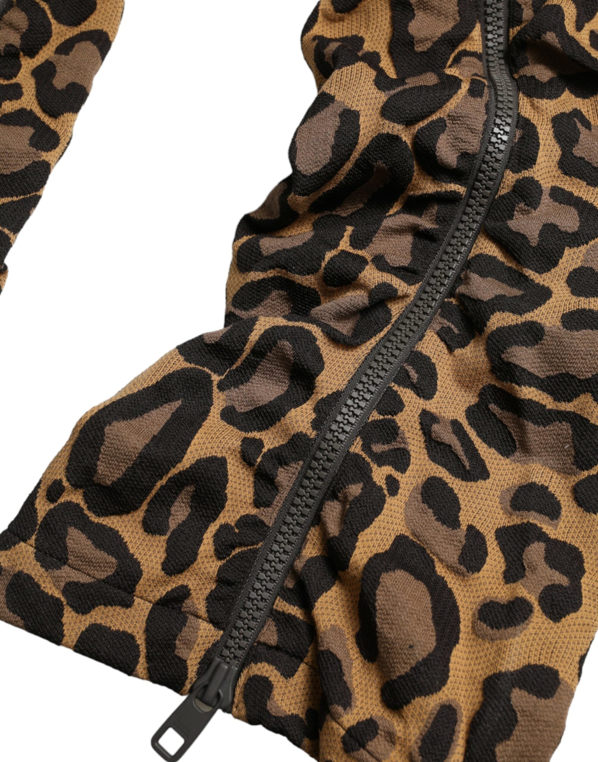 Bruine luipaard jacquard joggingbroek