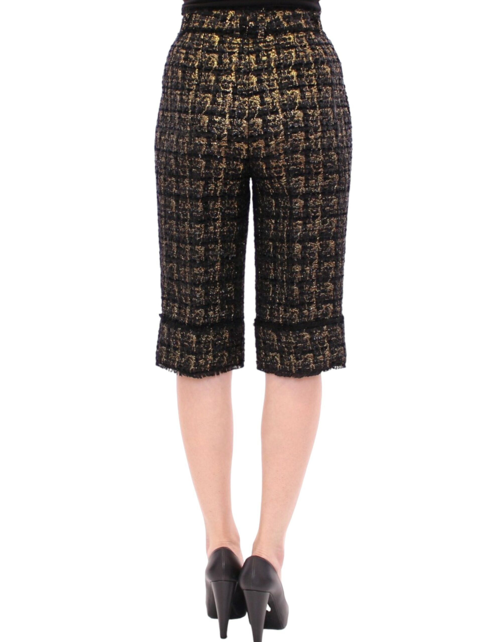 Zwarte stoffen korte broek