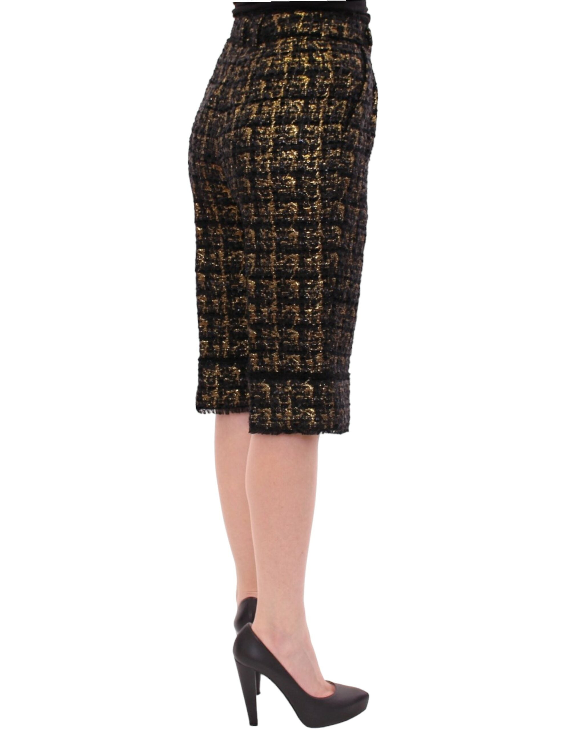 Zwarte stoffen korte broek