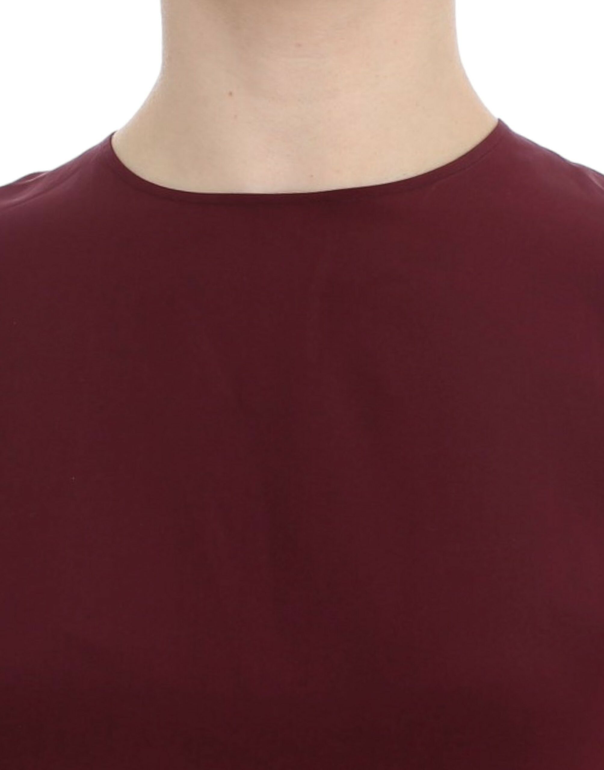 Rode zijden blouse met 3/4 mouwen
