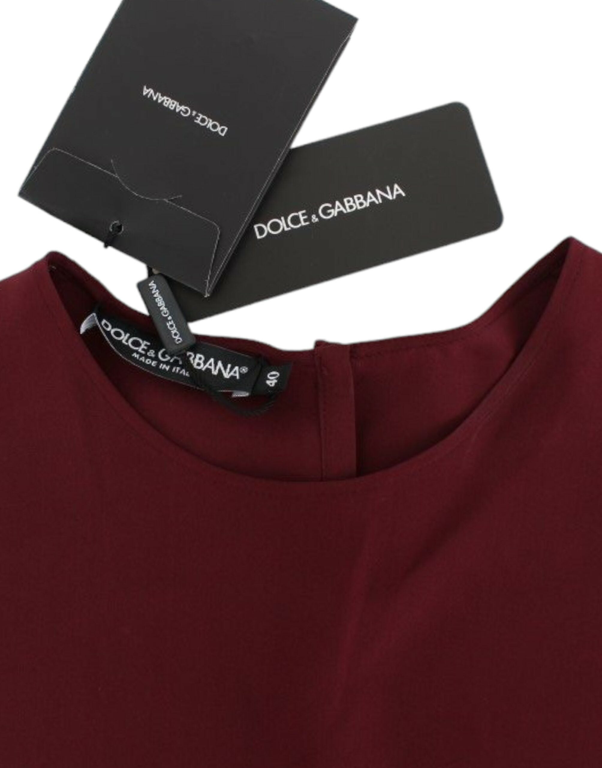 Rode zijden blouse met 3/4 mouwen