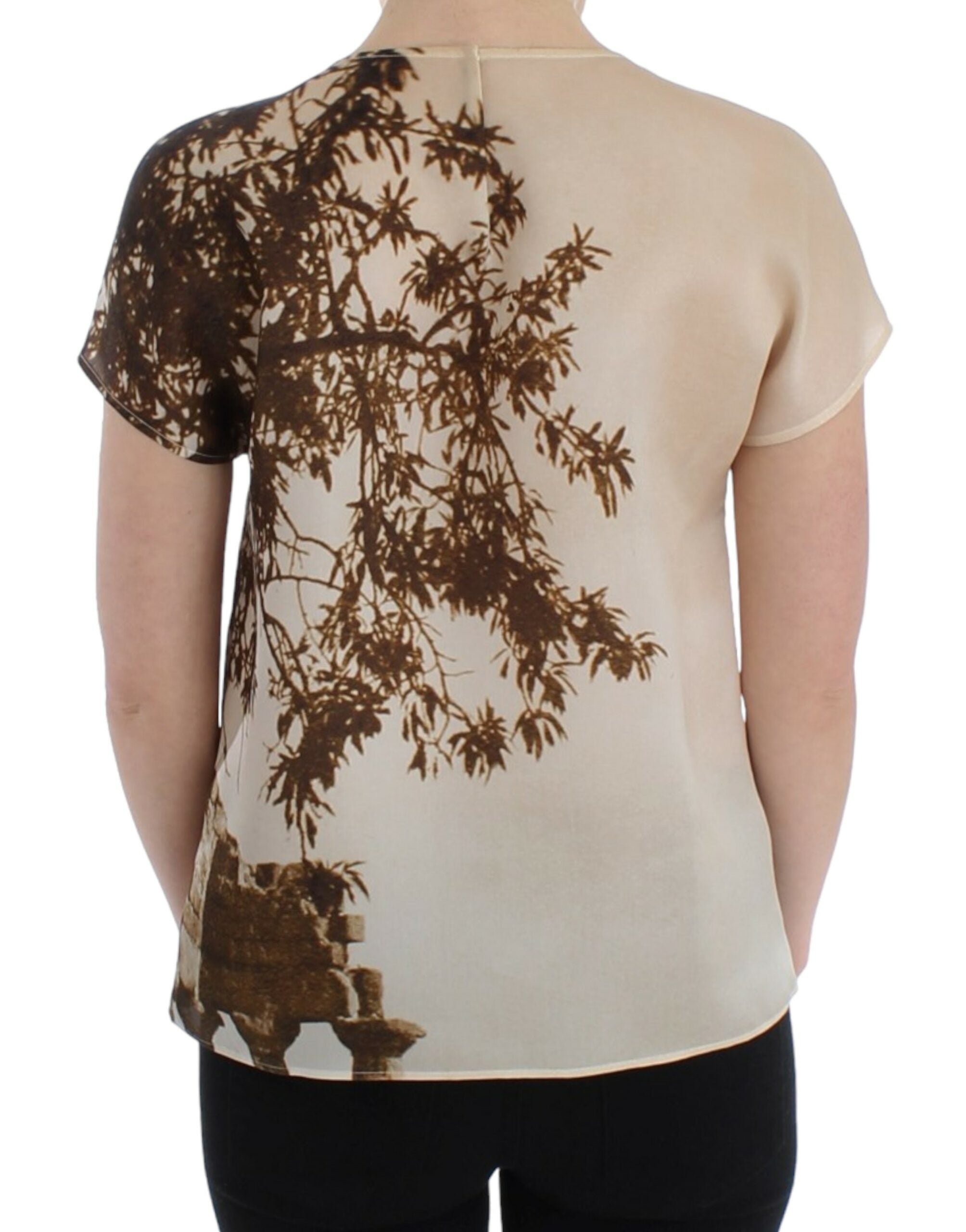 Bruine Taormina zijden blouse