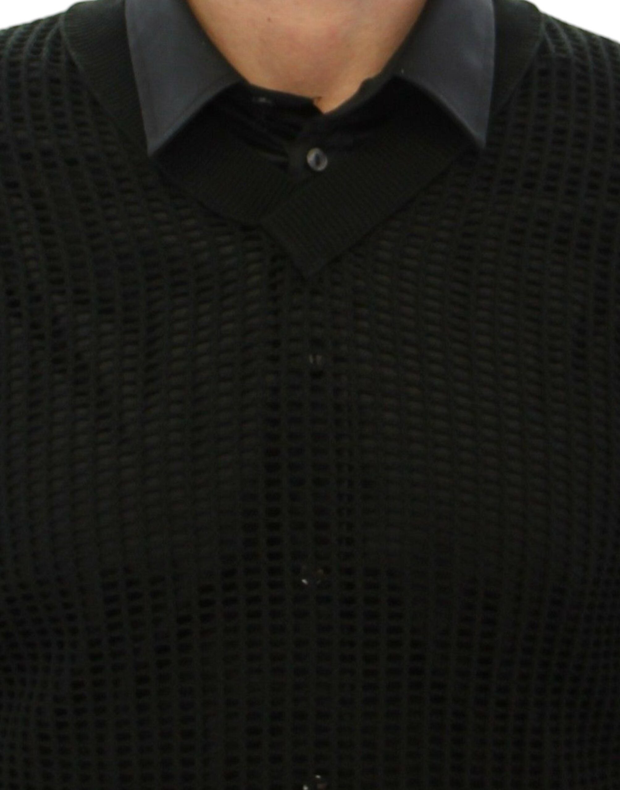Donkergroene Runway Netz Pullover Netted Sweater