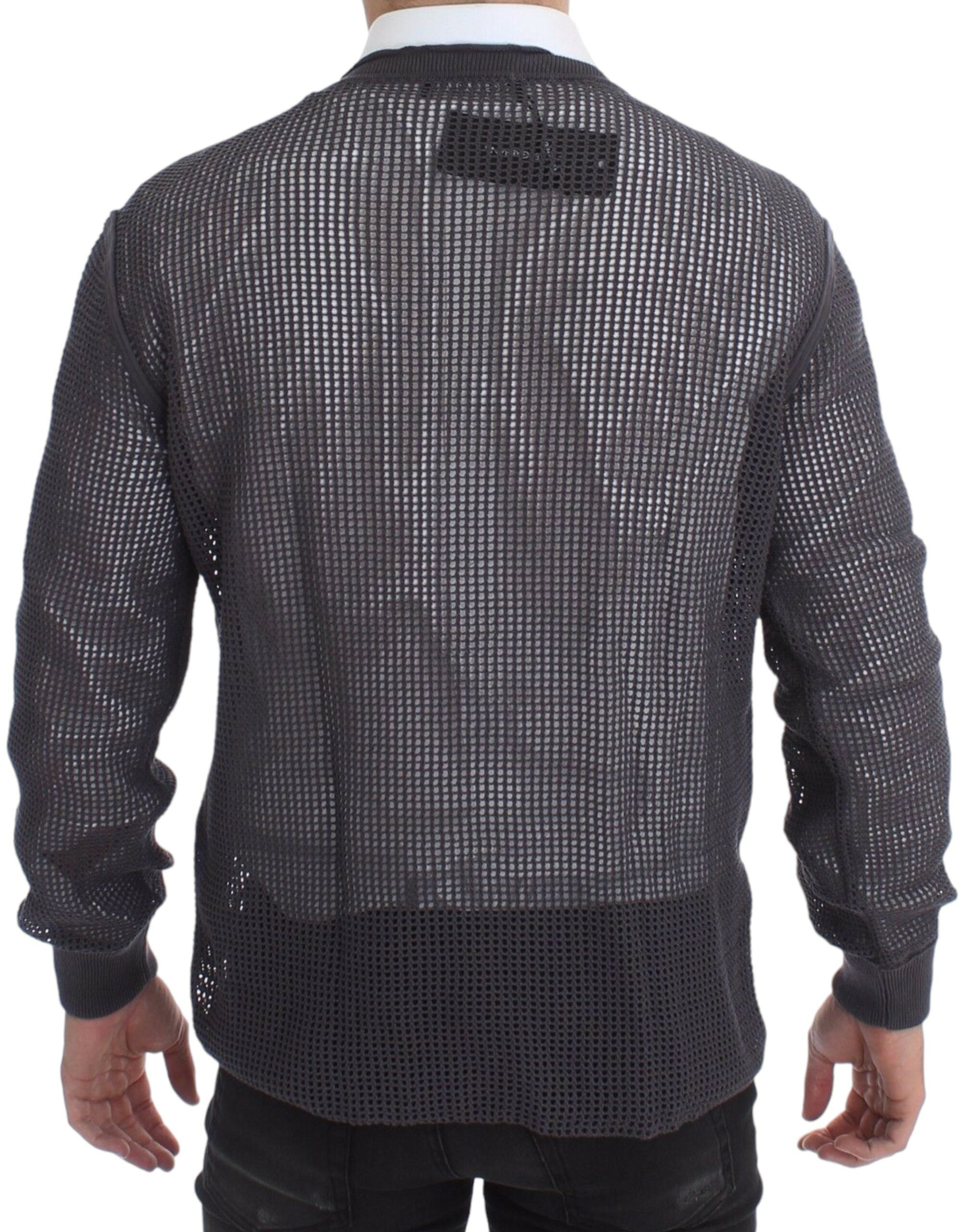 Paarse Runway Netz Pullover Netted Sweater