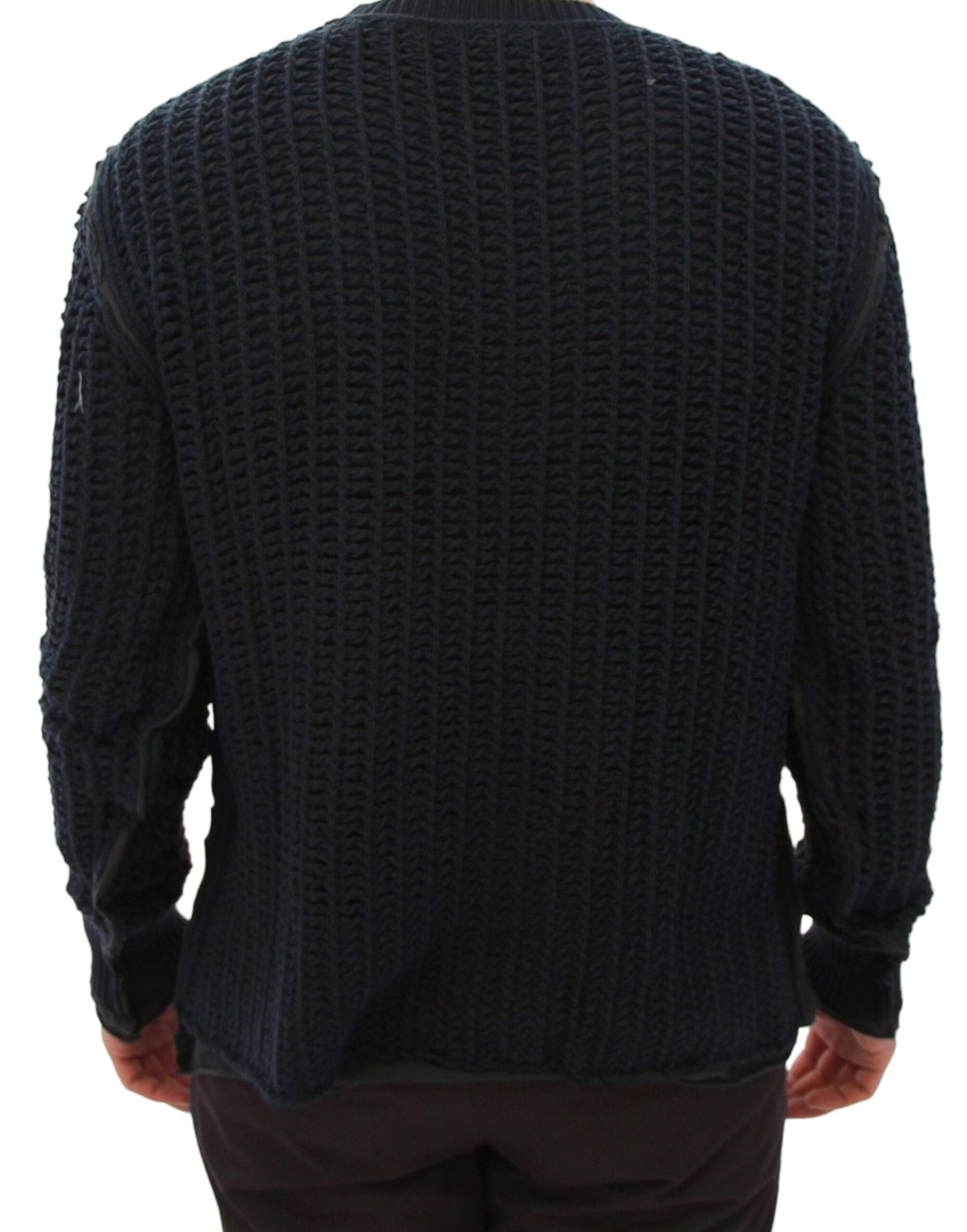 Blauwe Runway Netz Pullover Netted Sweater