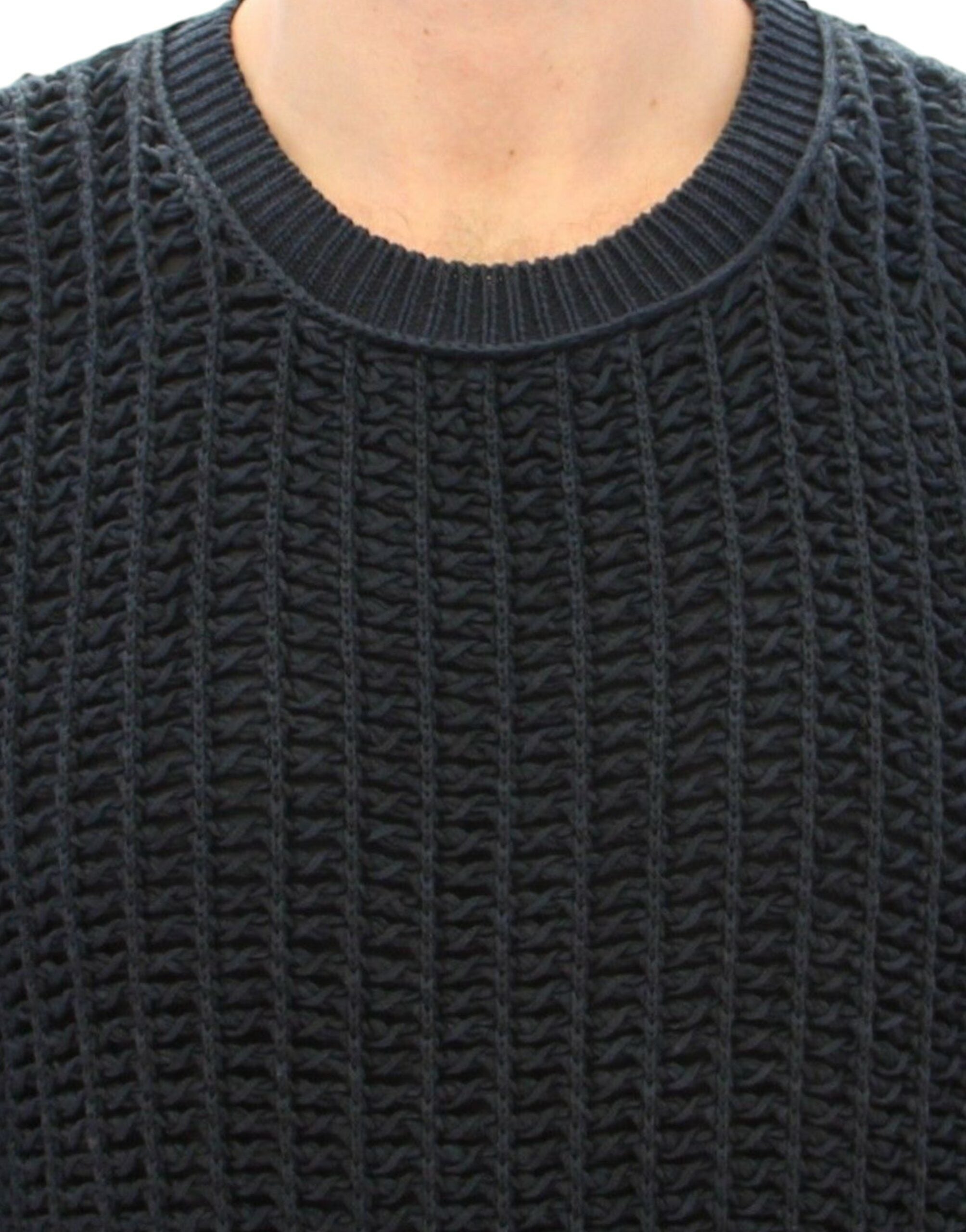 Blauwe Runway Netz Pullover Netted Sweater