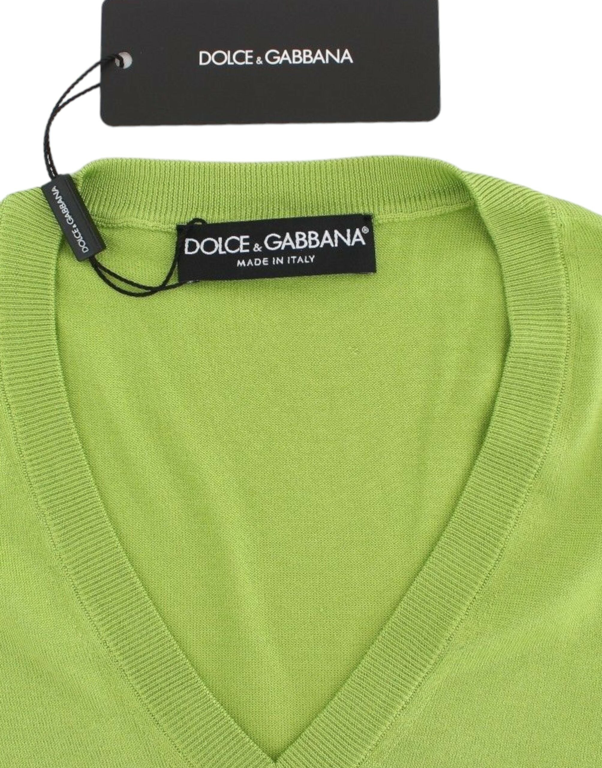 Groene wollen V-hals trui top