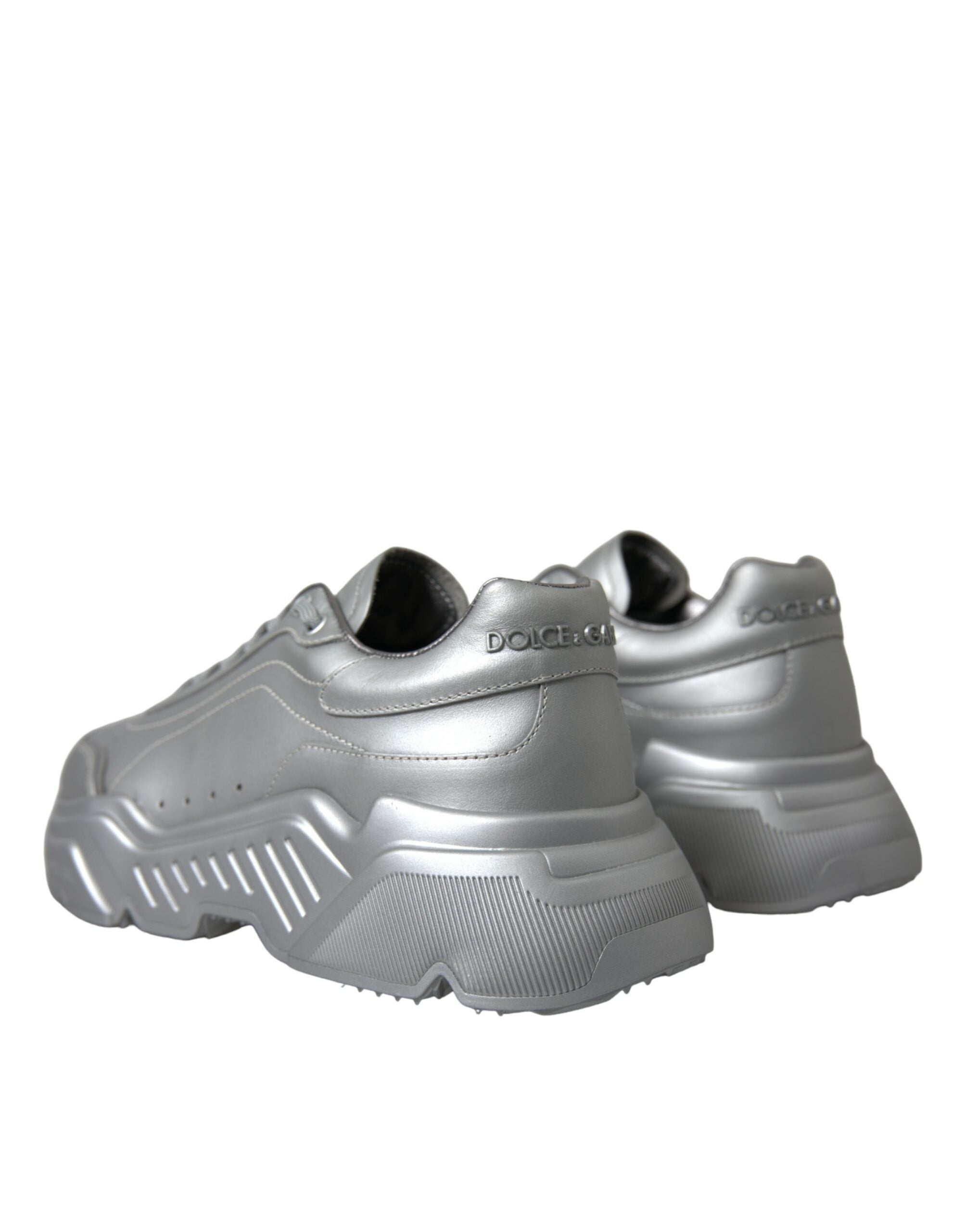 Zilveren DAYMASTER leren heren casual sneakers