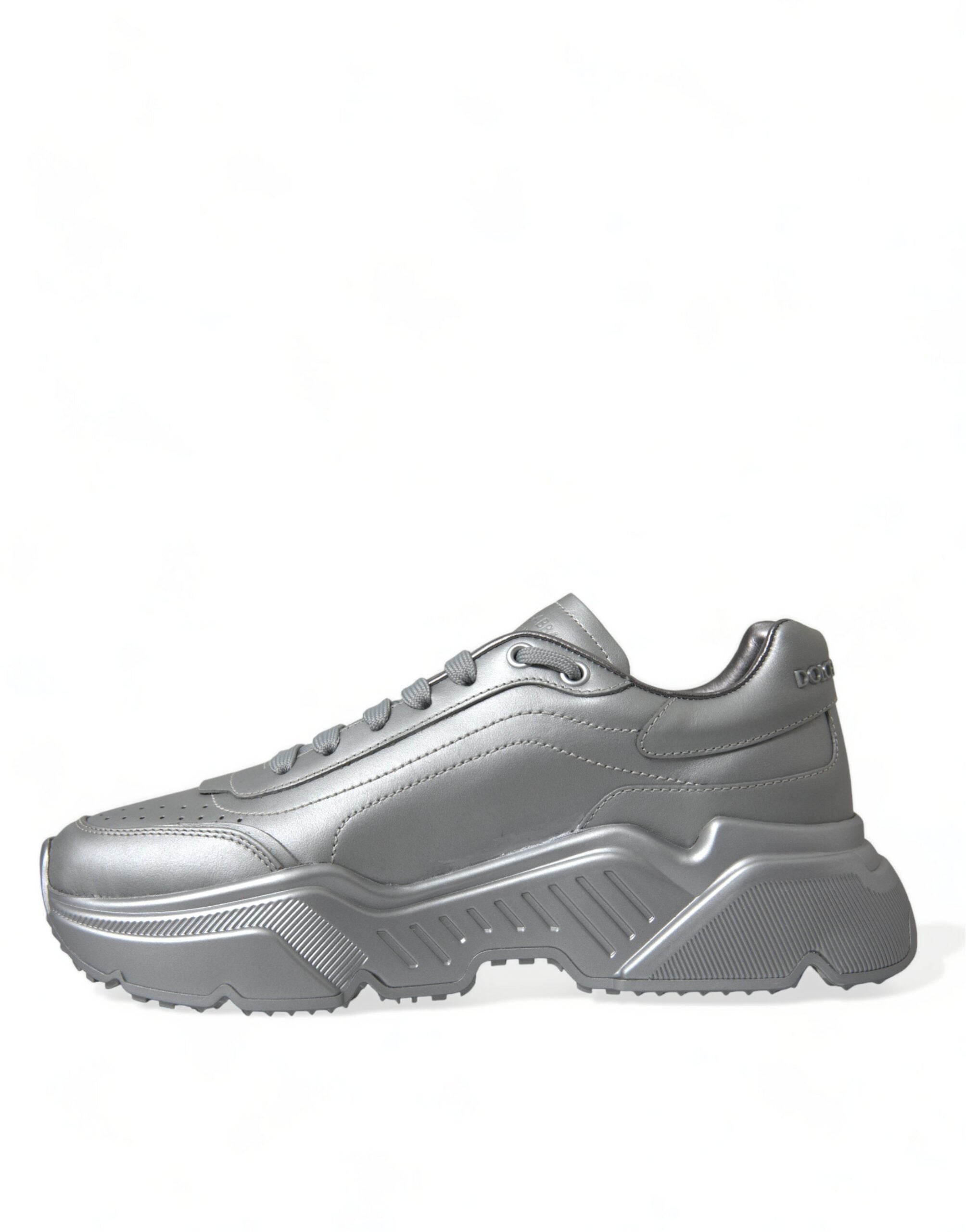 Zilveren DAYMASTER leren heren casual sneakers