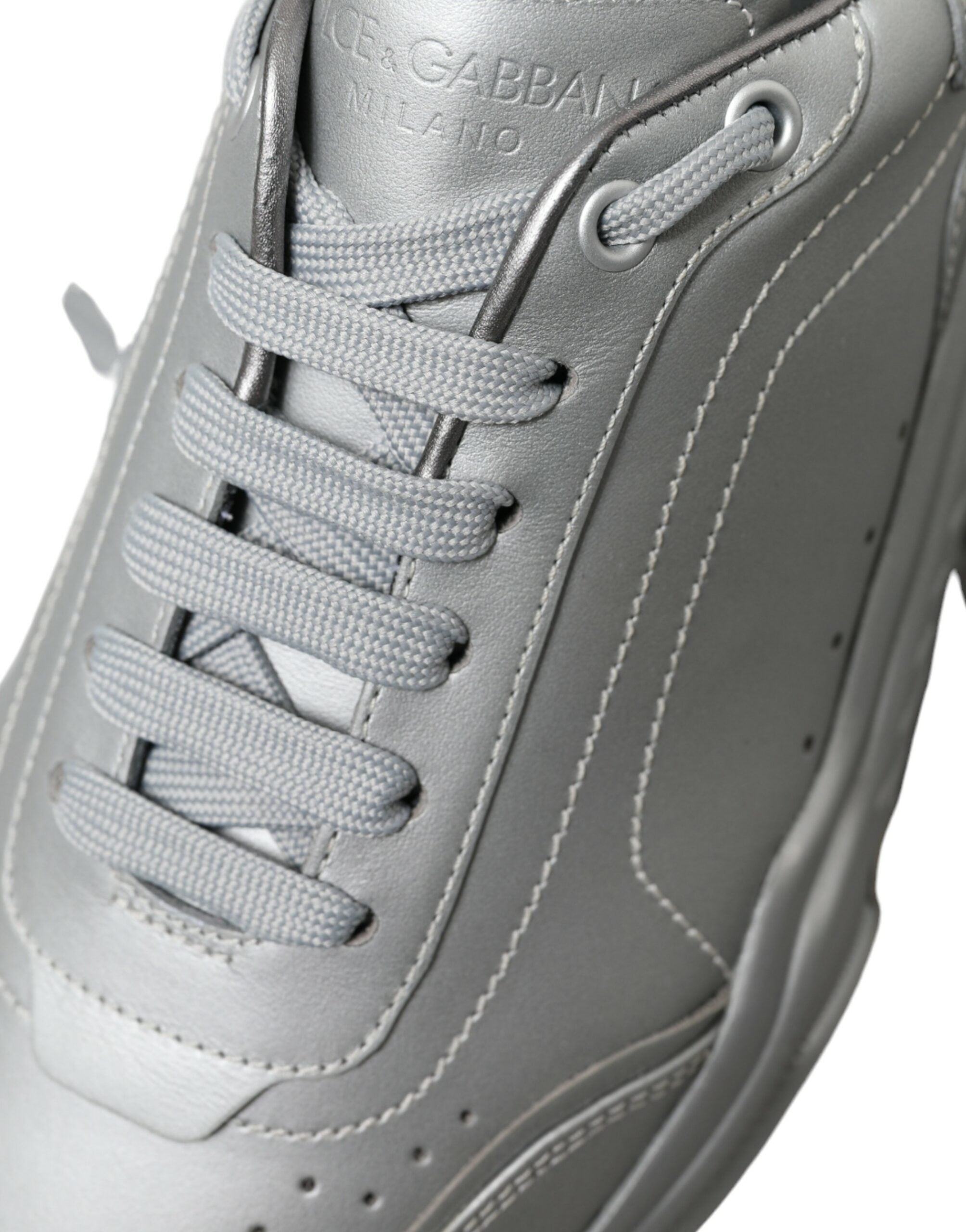 Zilveren DAYMASTER leren heren casual sneakers