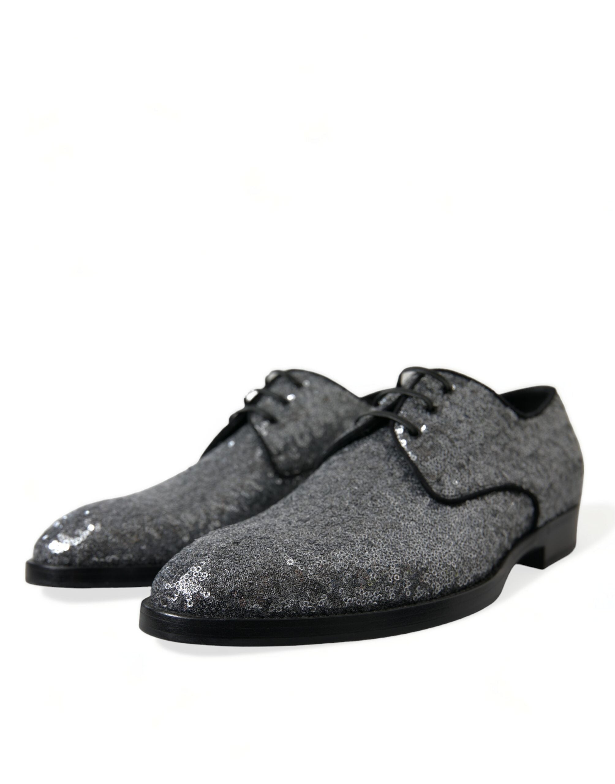 Zilveren veterschoenen voor heren met pailletten