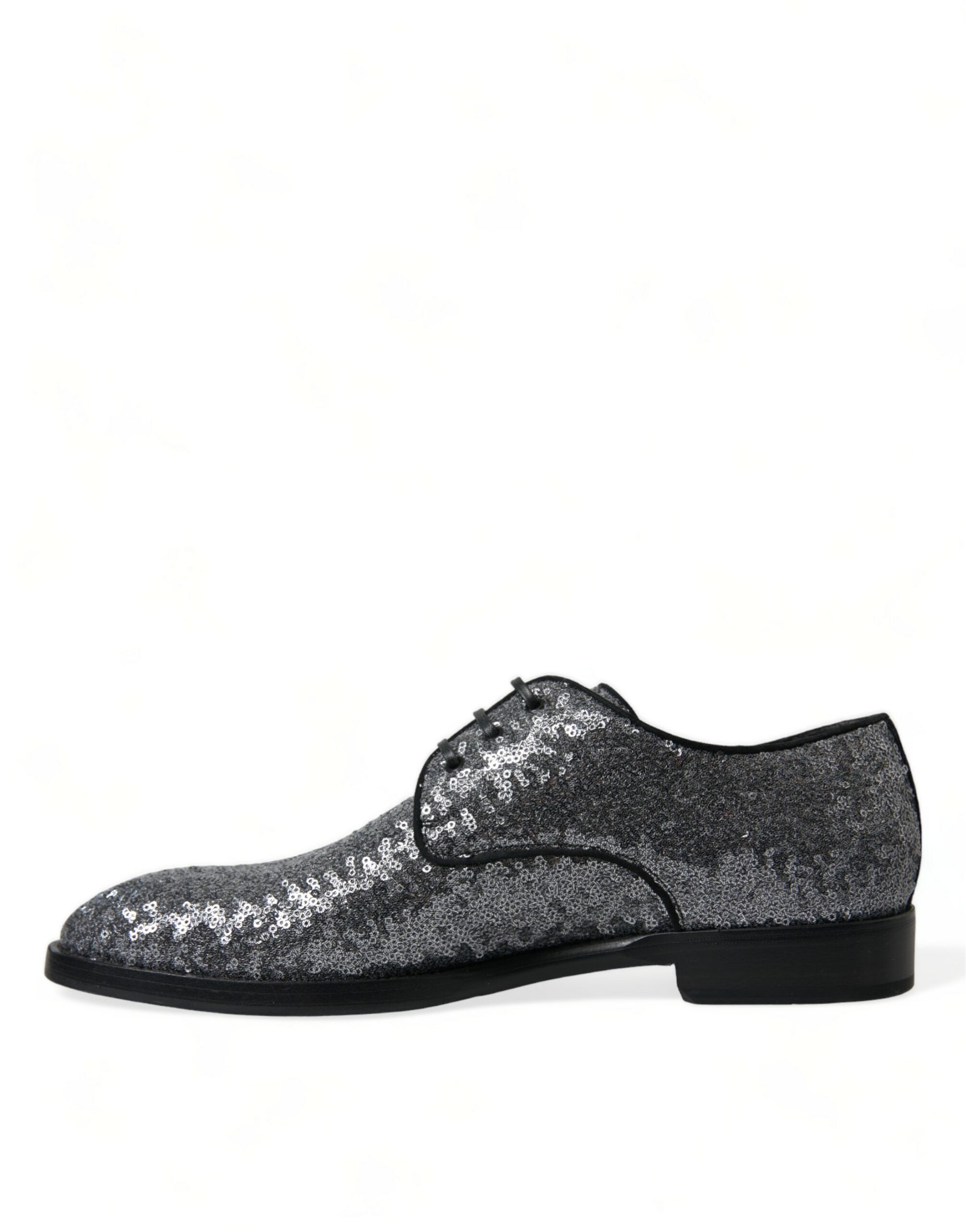 Zilveren veterschoenen voor heren met pailletten