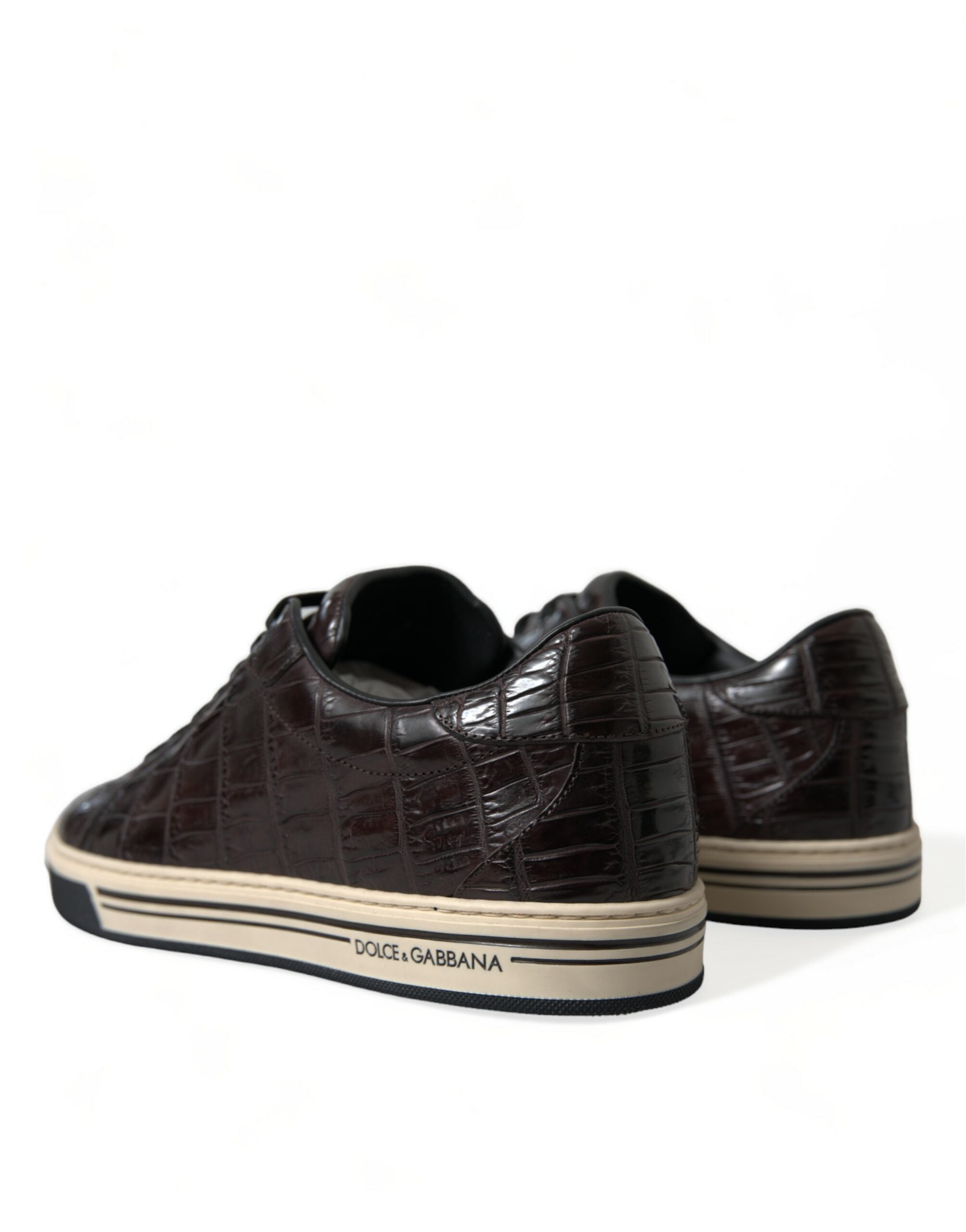 Bruine Croc Exotic leren heren casual sneakers