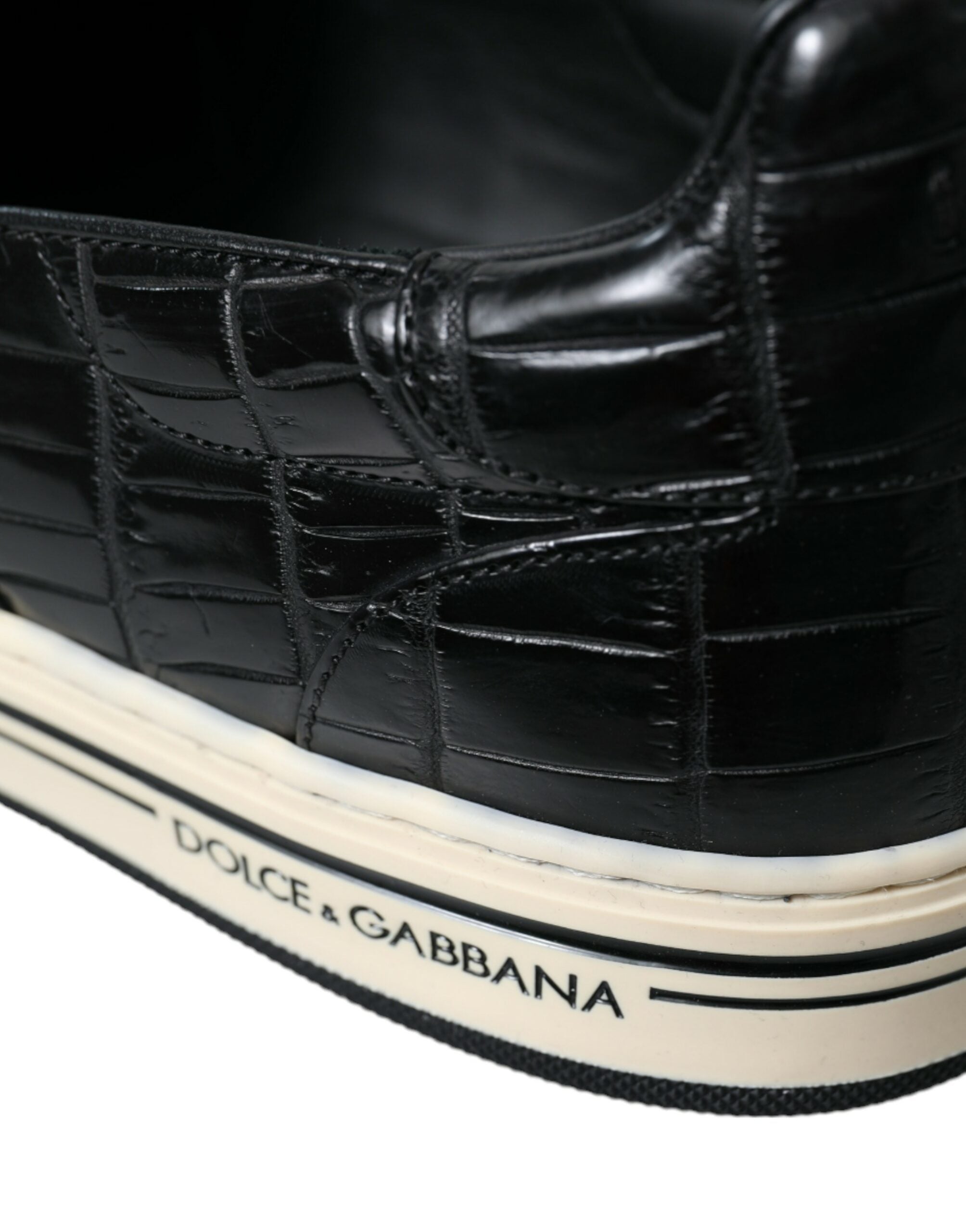 Zwarte Croc Exotic leren sneakers