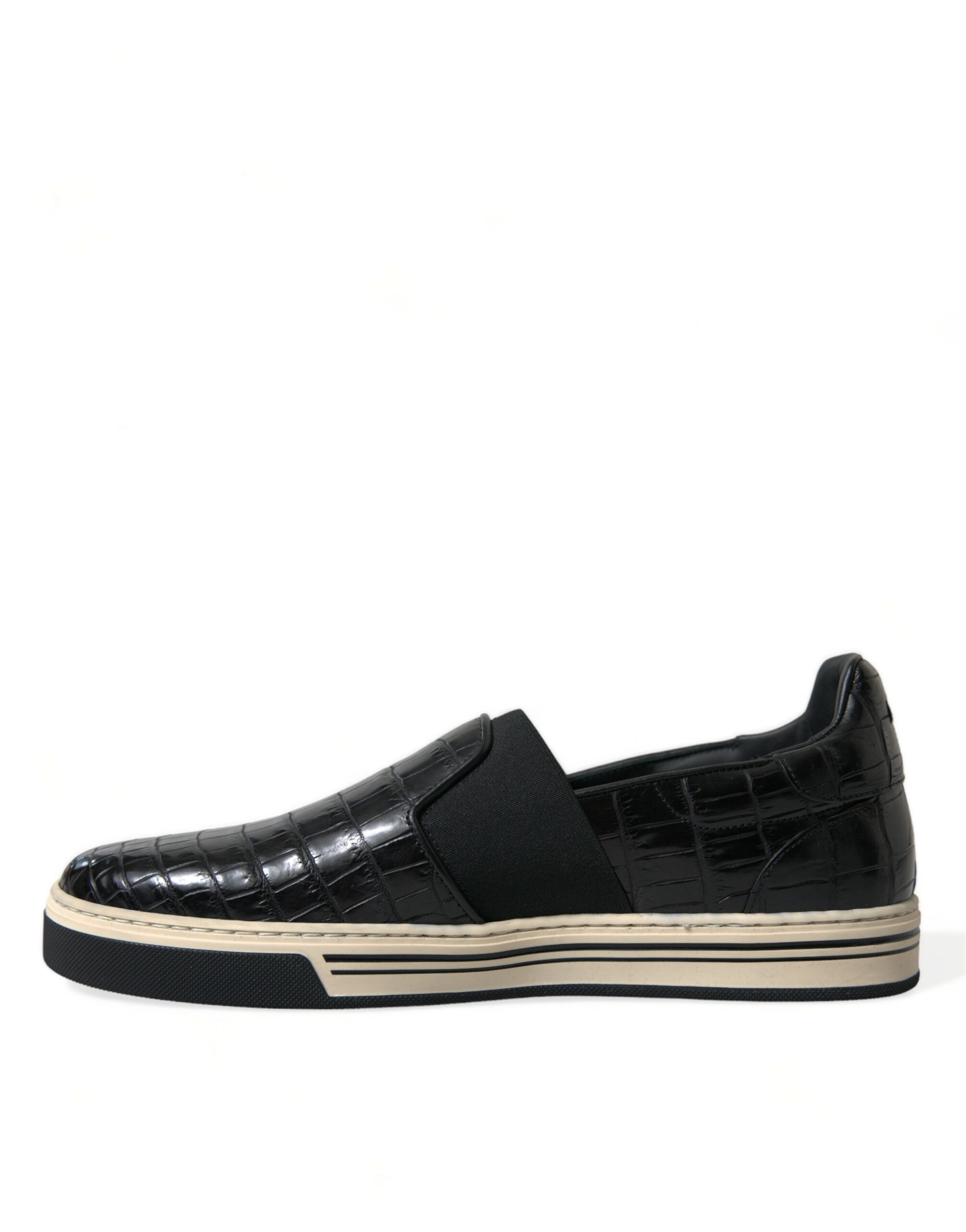 Zwarte Croc Exotic leren sneakers