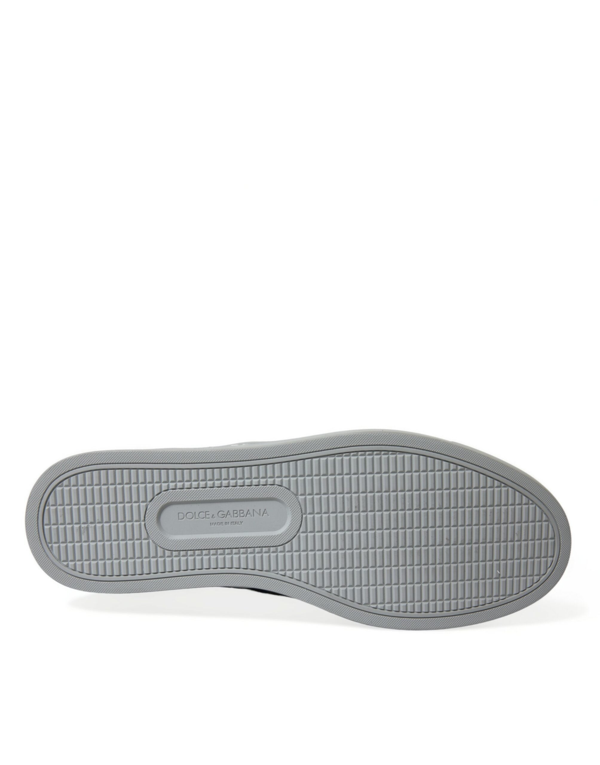 Blauwe kalfsleren luipaard mid-top sneakers
