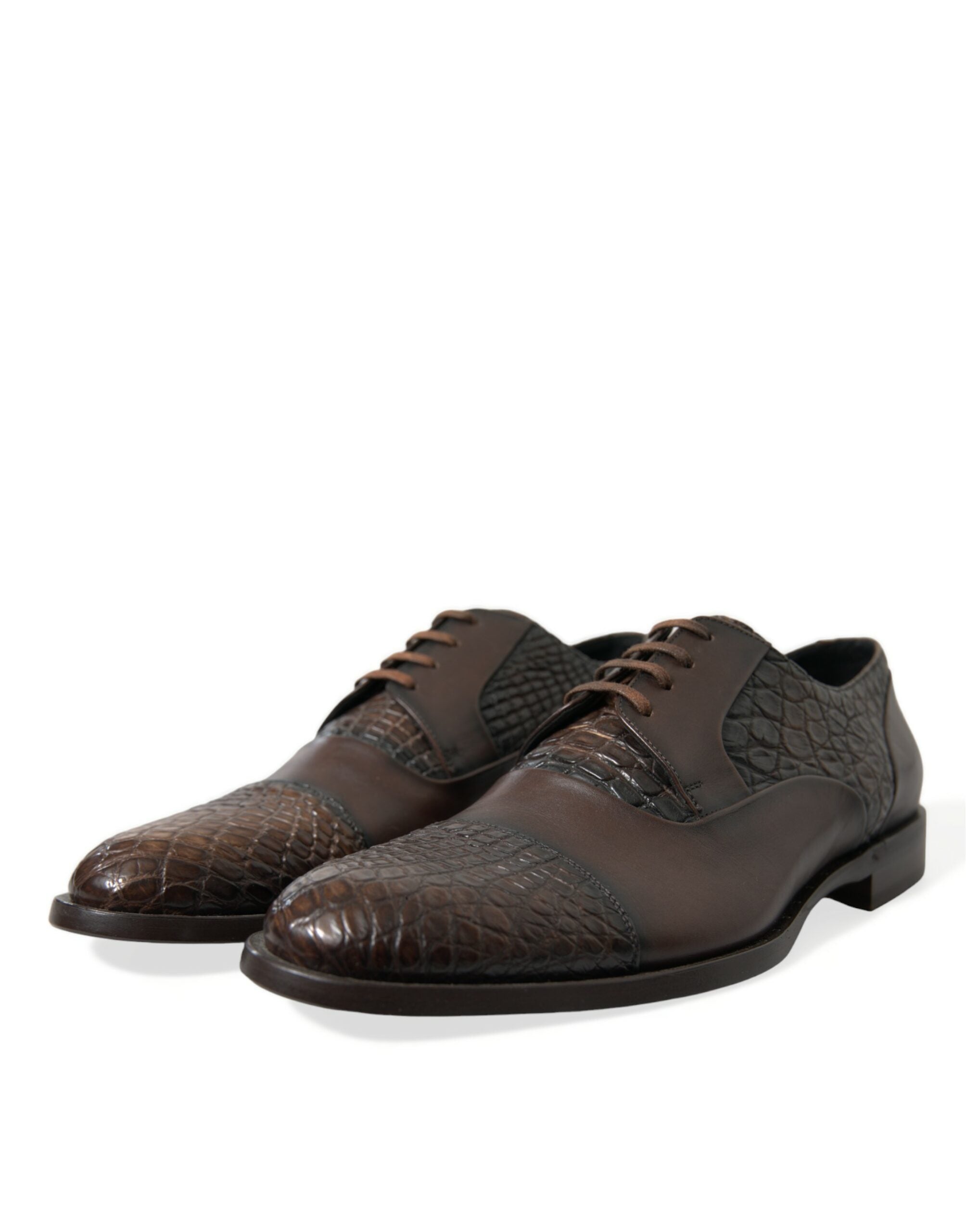Bruine exotische leren Oxford veterschoenen
