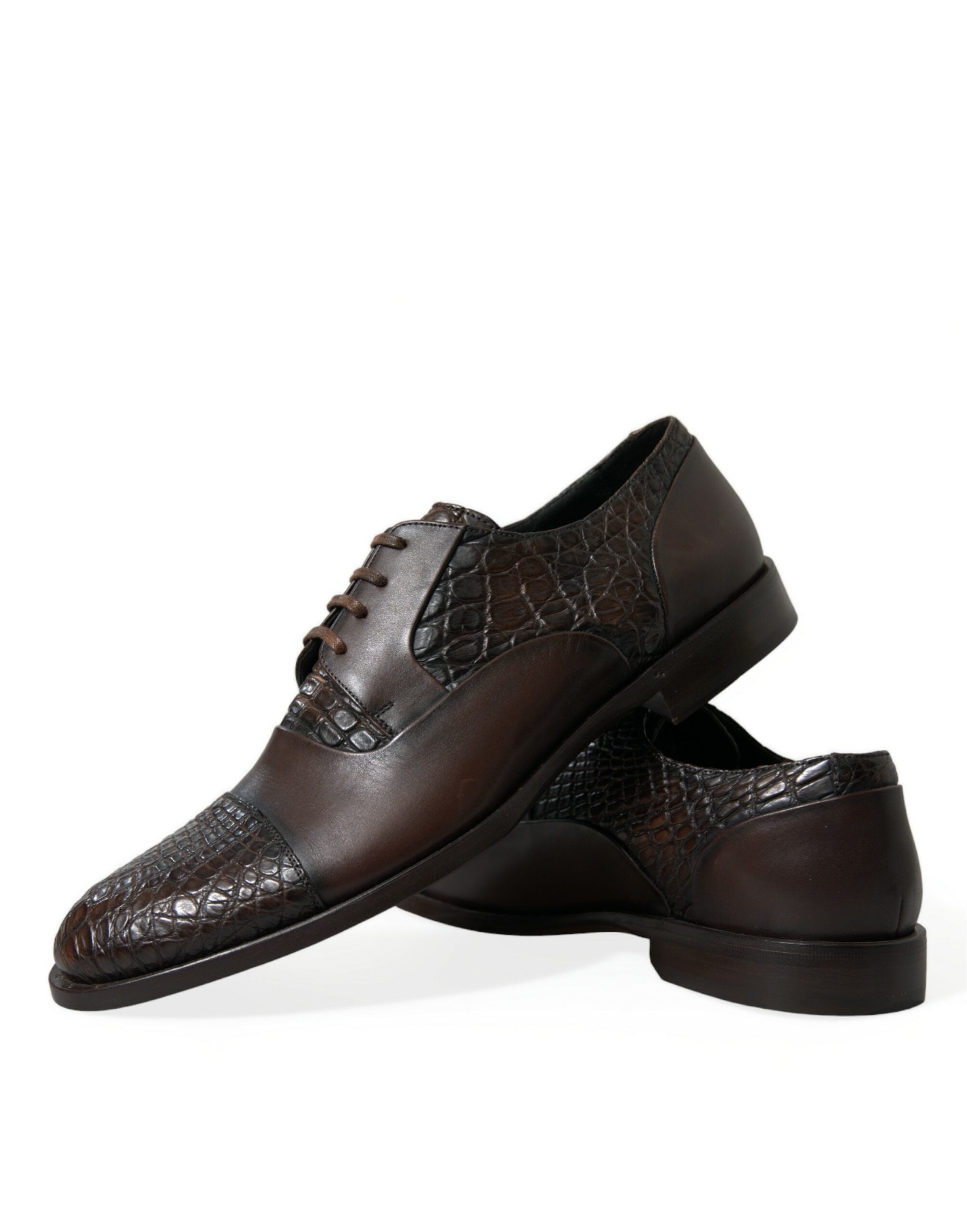 Bruine exotische leren Oxford veterschoenen