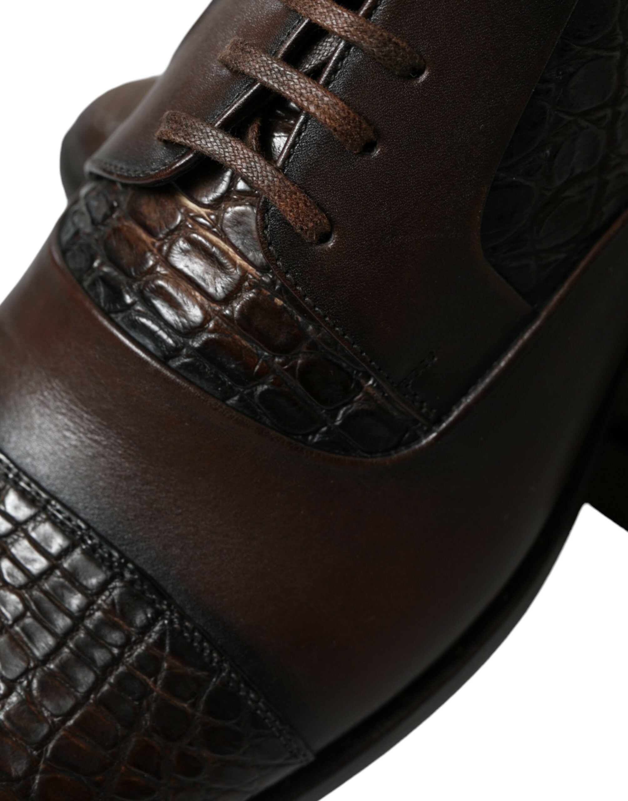 Bruine exotische leren Oxford veterschoenen