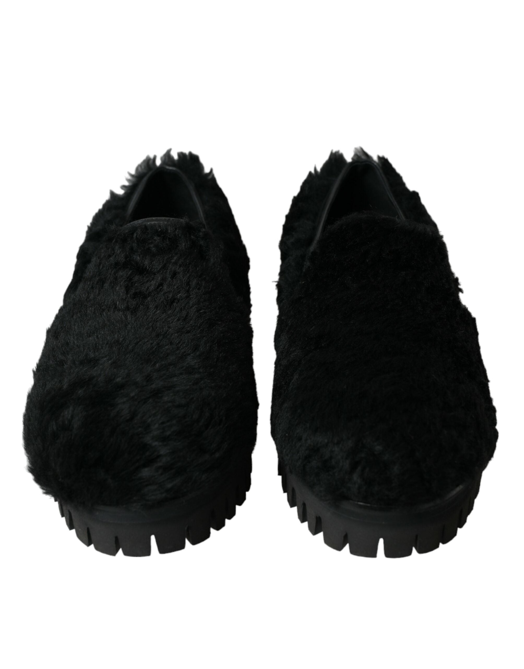 Zwarte bontleren pantoffels