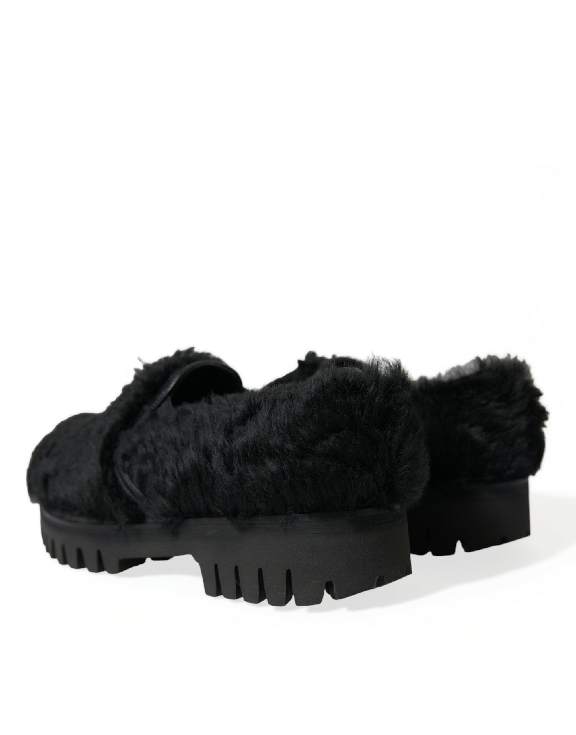 Zwarte bontleren pantoffels