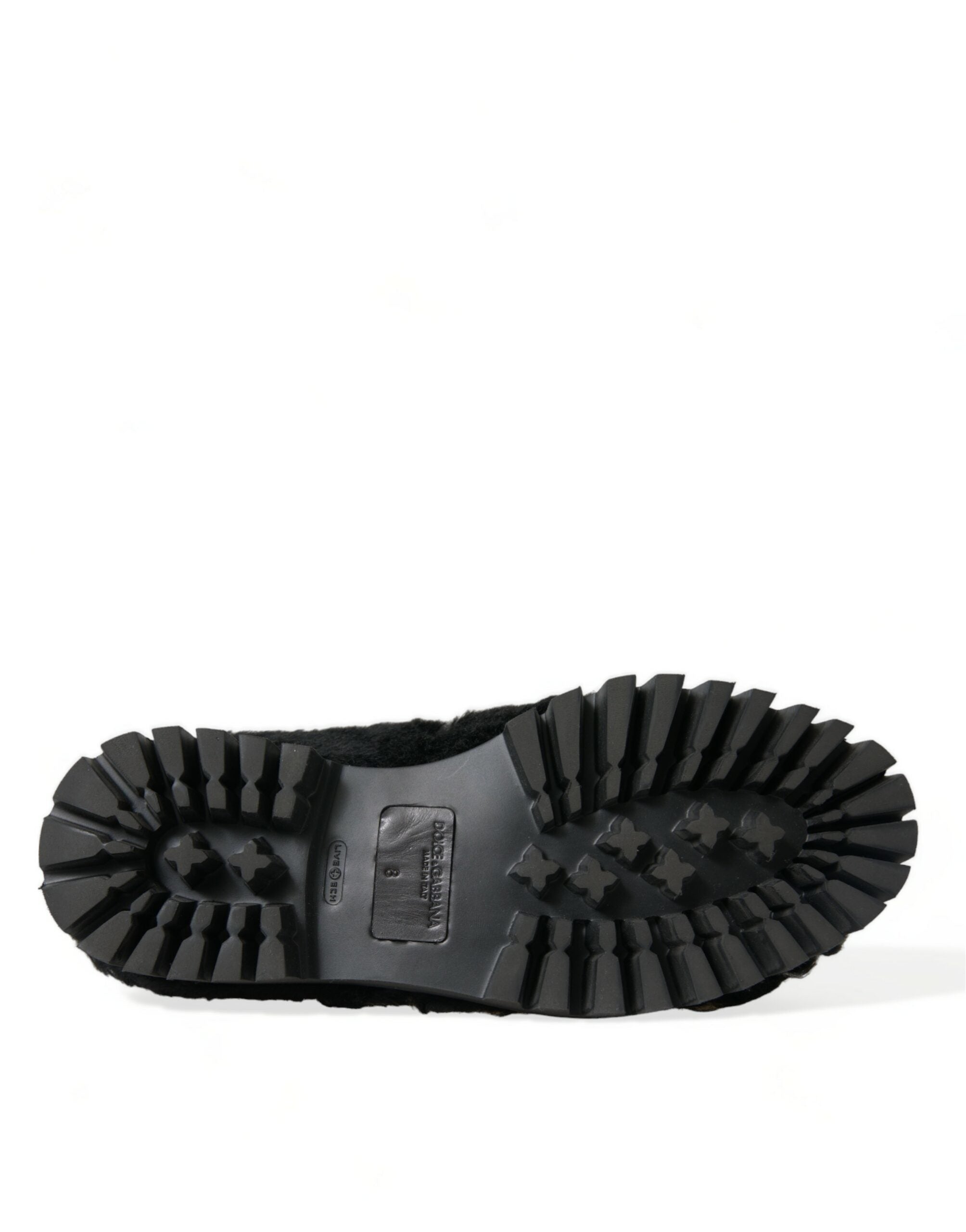 Zwarte bontleren pantoffels