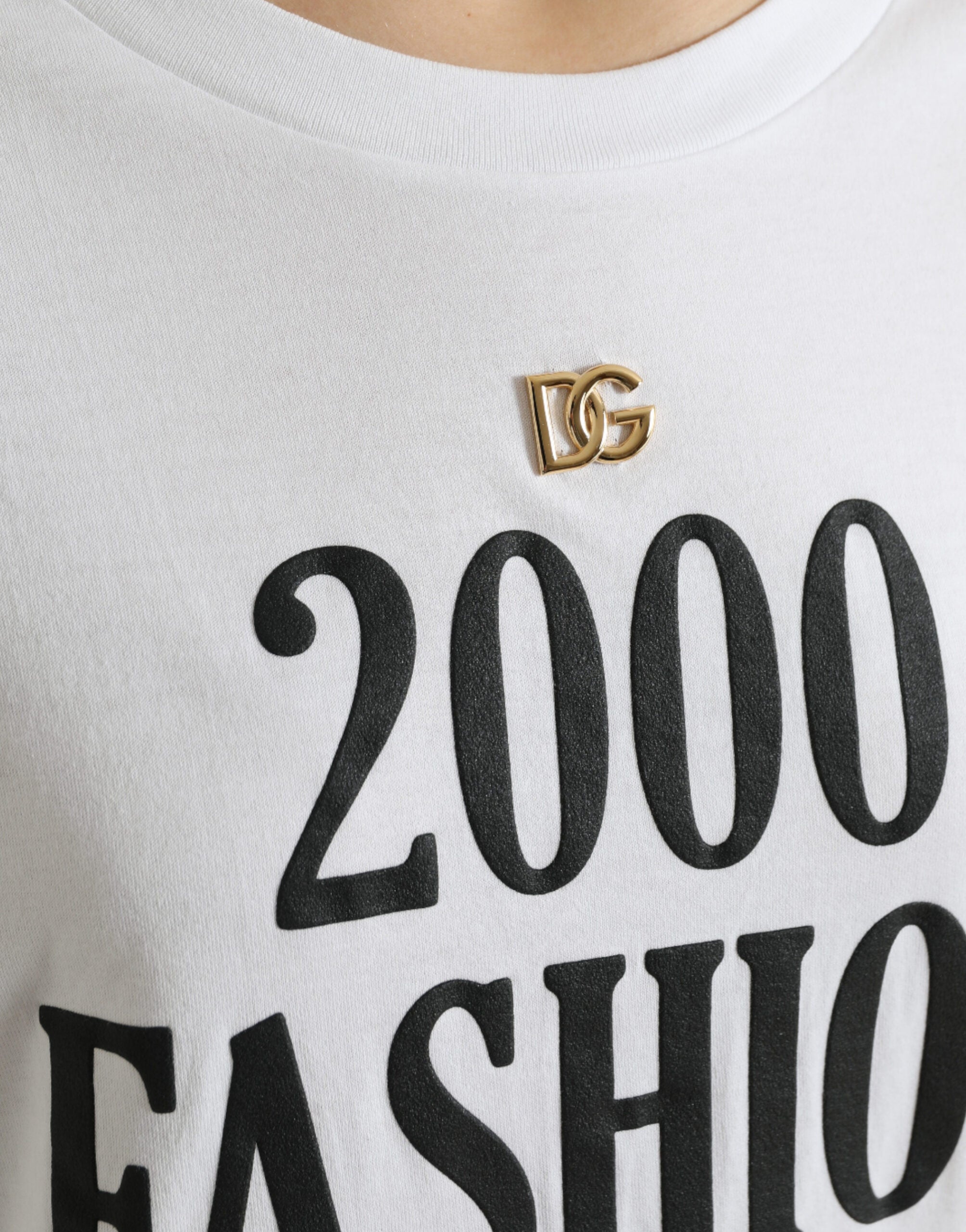 Wit T-shirt met sloganprint en veterdetail