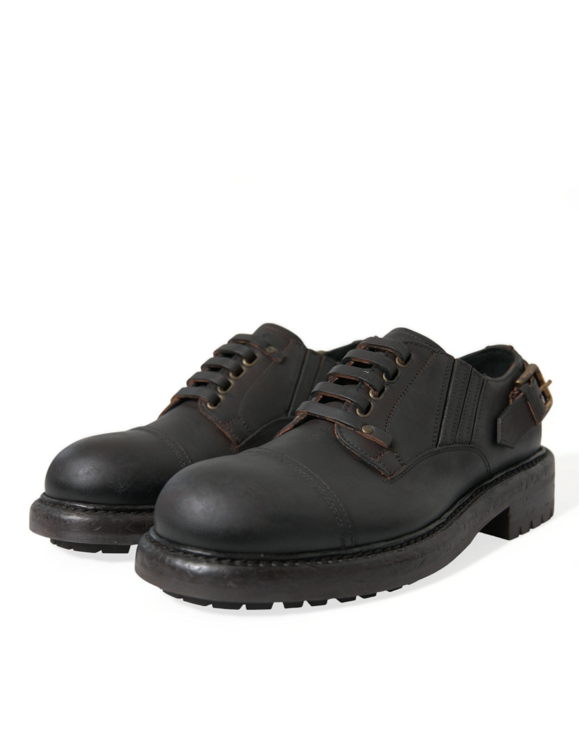 Bruine leren veterschoenen voor heren