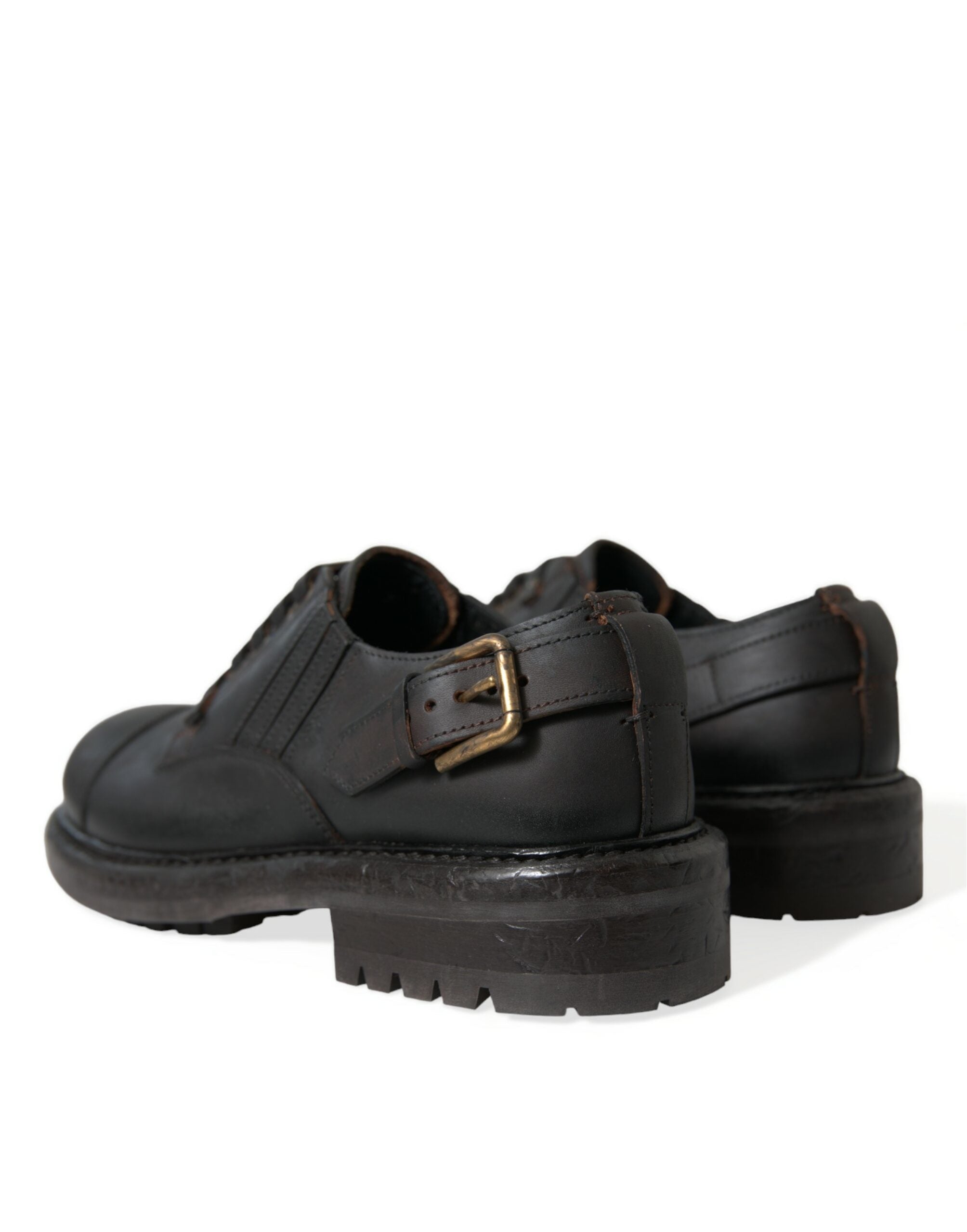 Bruine leren veterschoenen voor heren