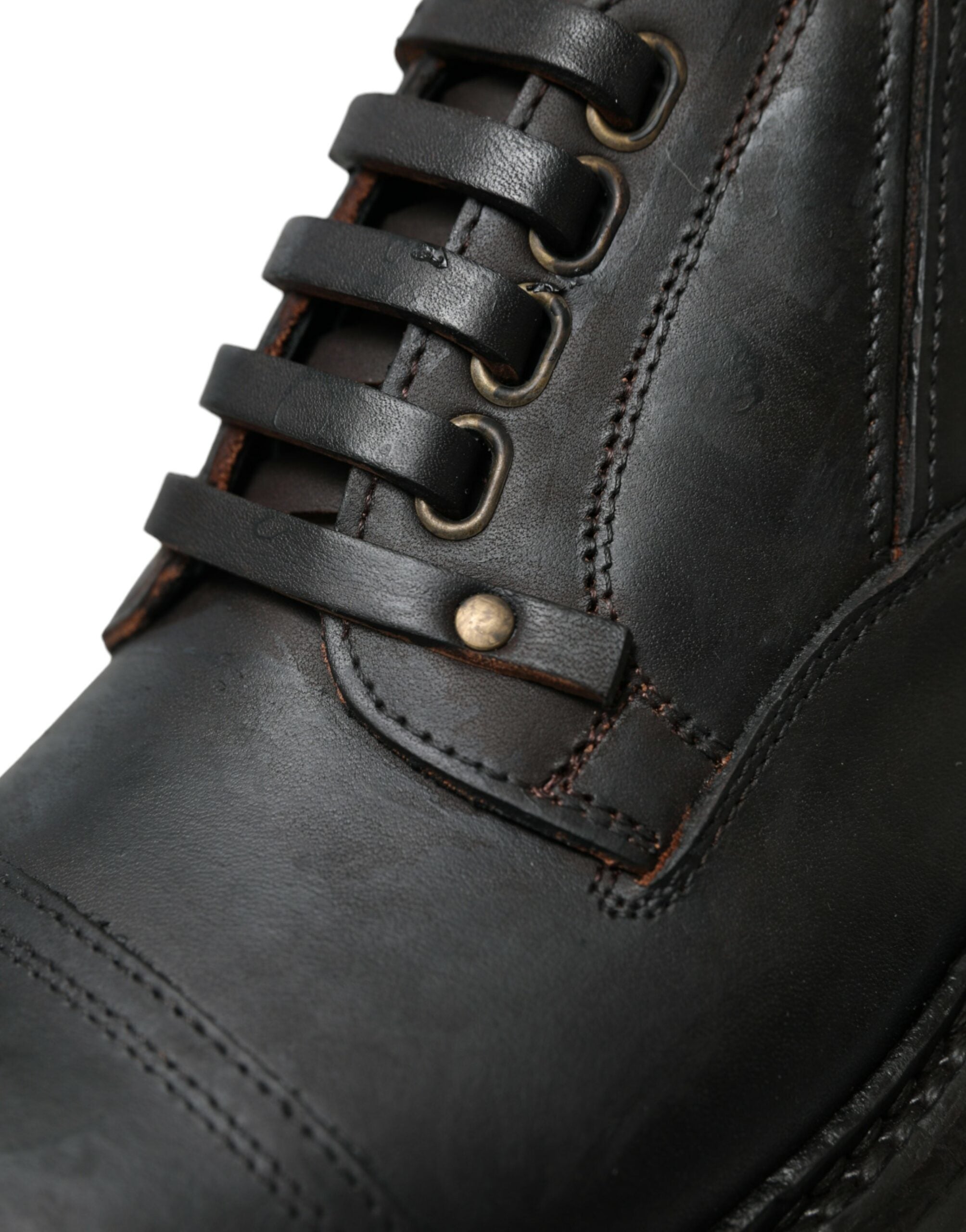 Bruine leren veterschoenen voor heren