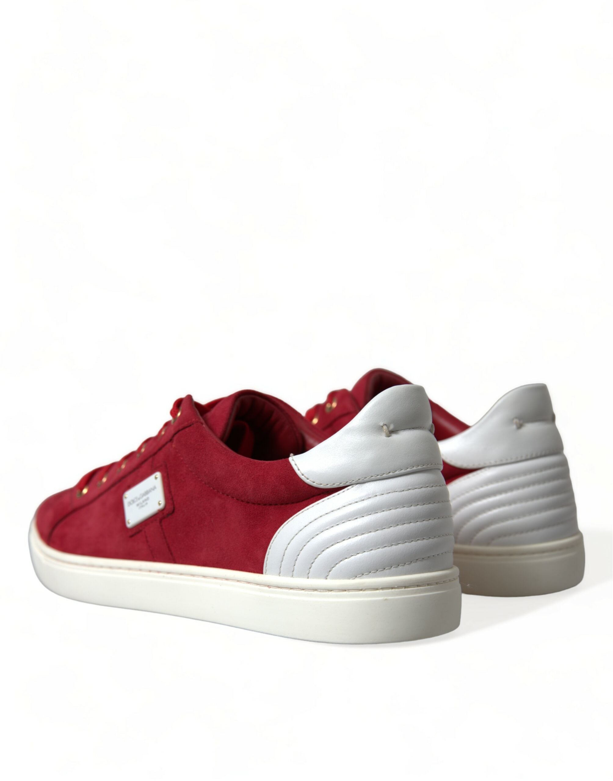 Rode suède leren heren lage sneakers