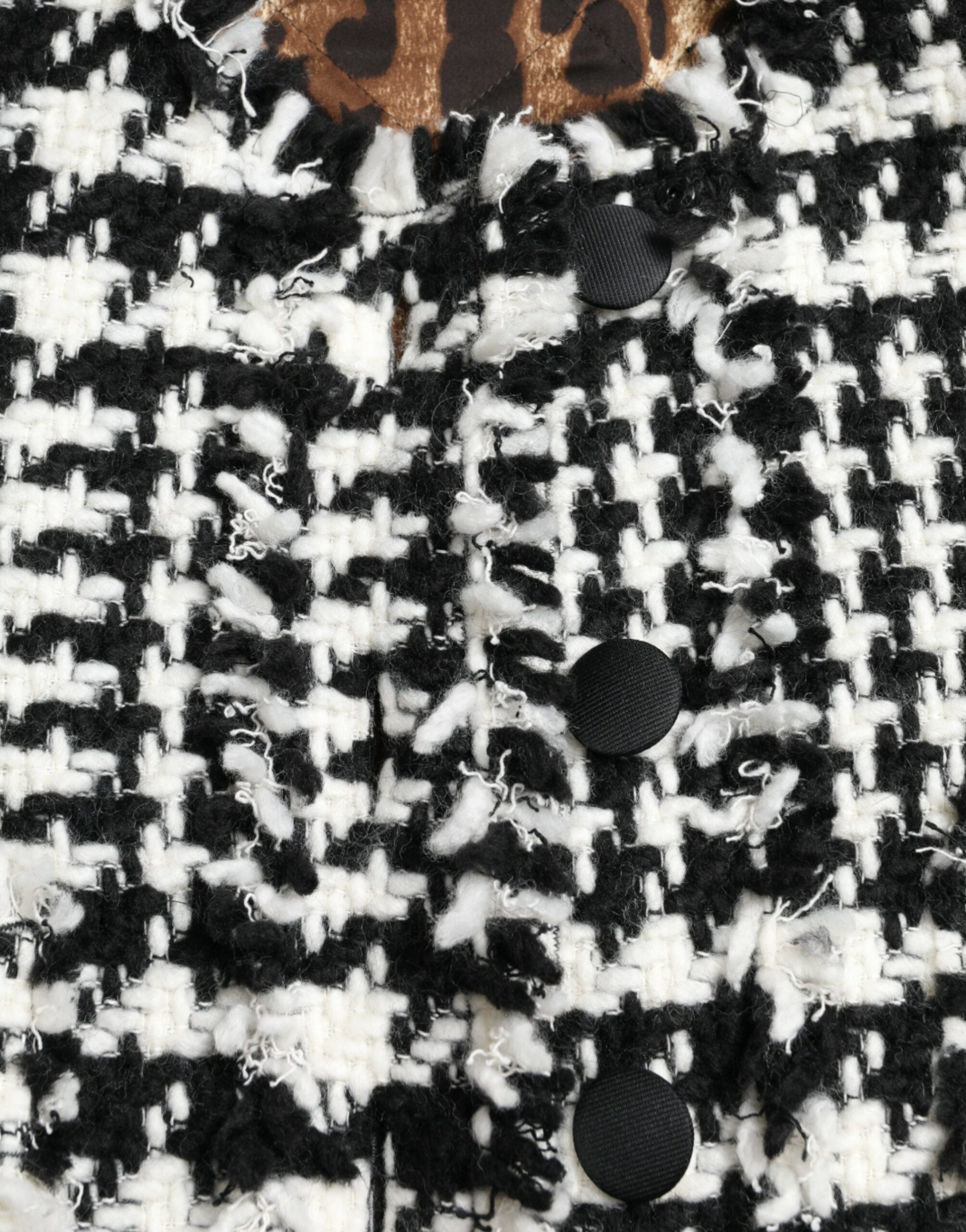 Zwart-wit pied-de-poule trenchcoatjack