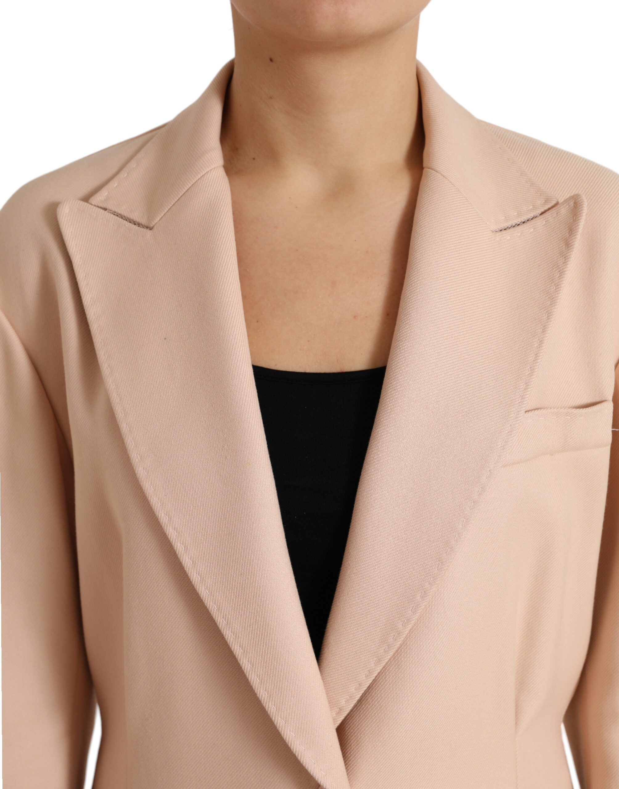 Beige katoenen enkelrijs lange jas