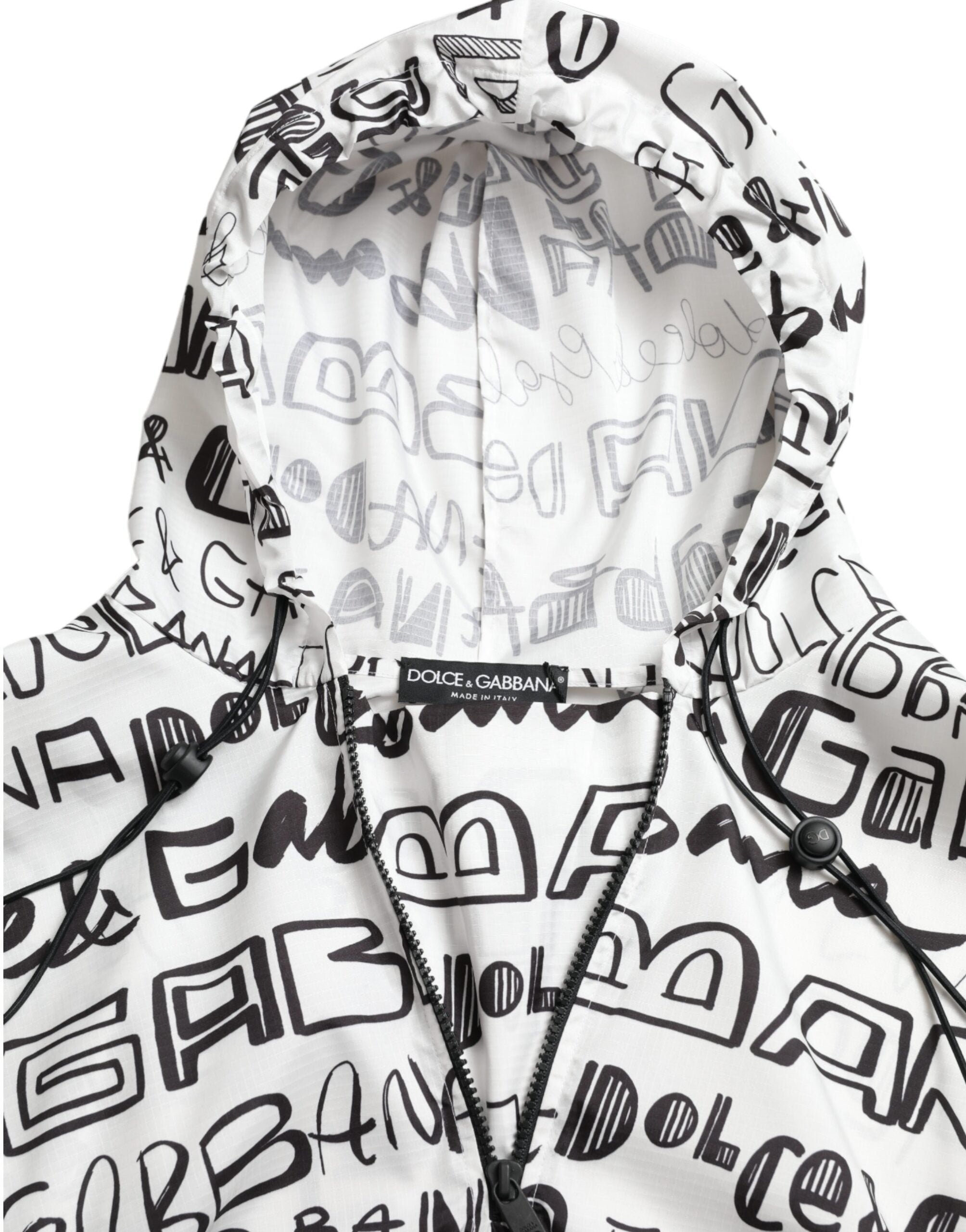 Witte hoodie met logoprint en capuchon