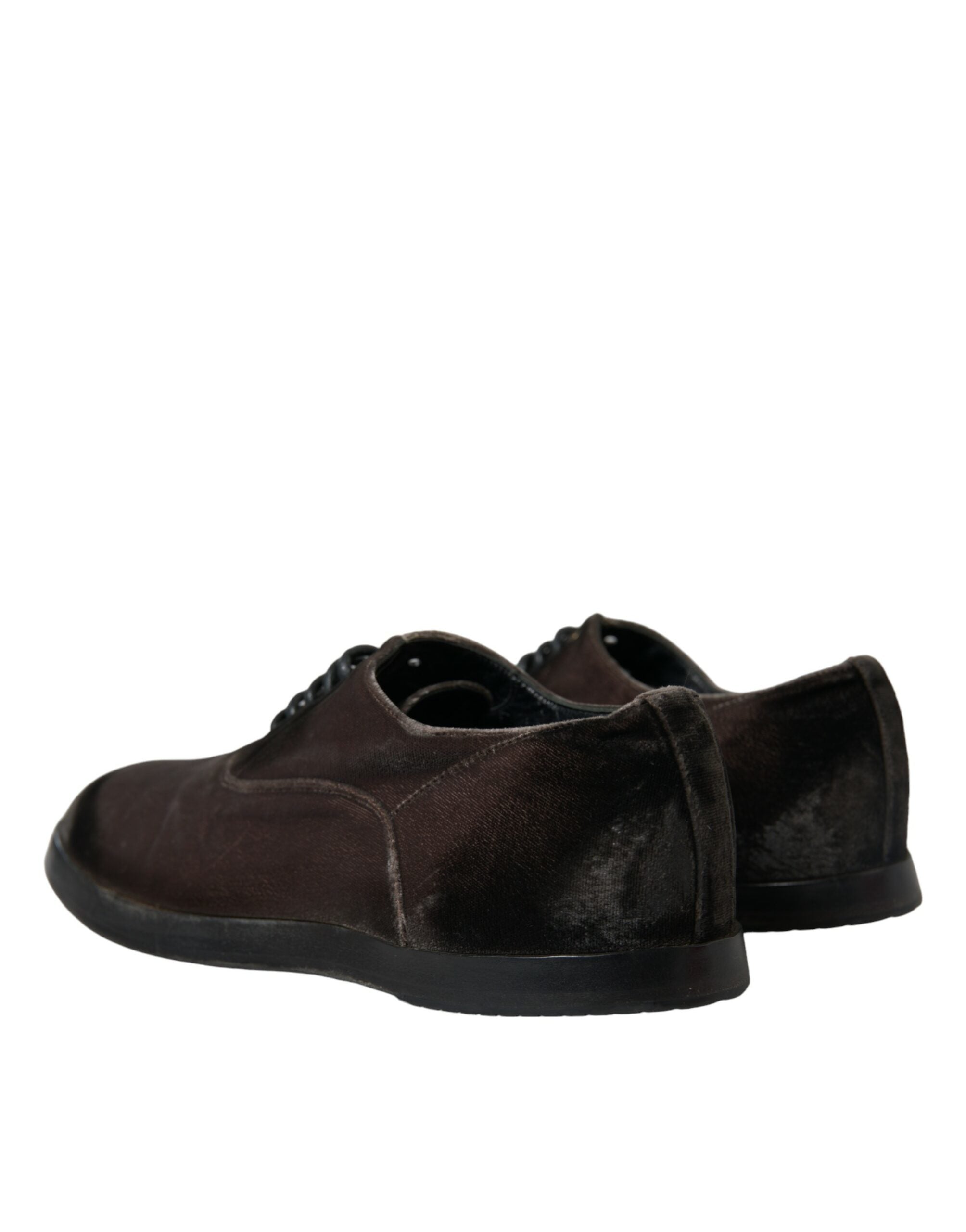 Bruine fluwelen Oxford veterschoenen voor heren
