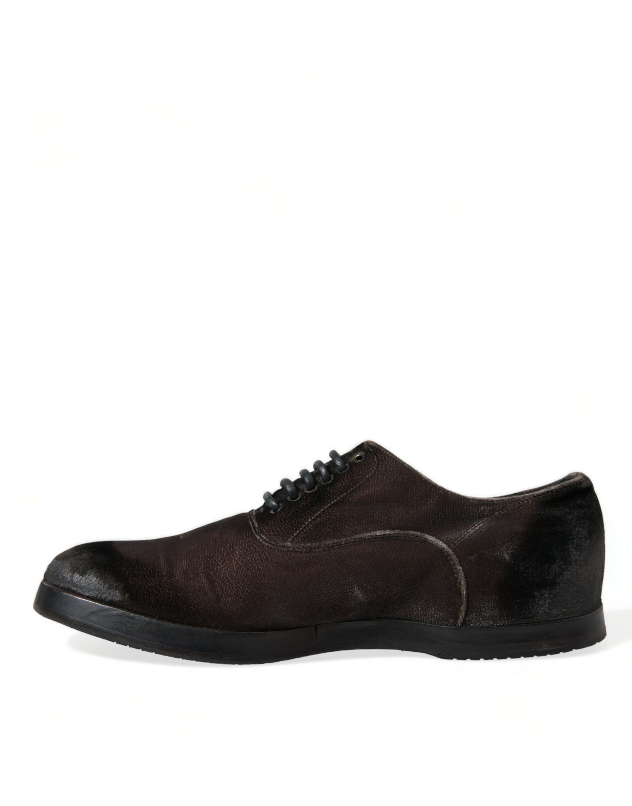 Bruine fluwelen Oxford veterschoenen voor heren