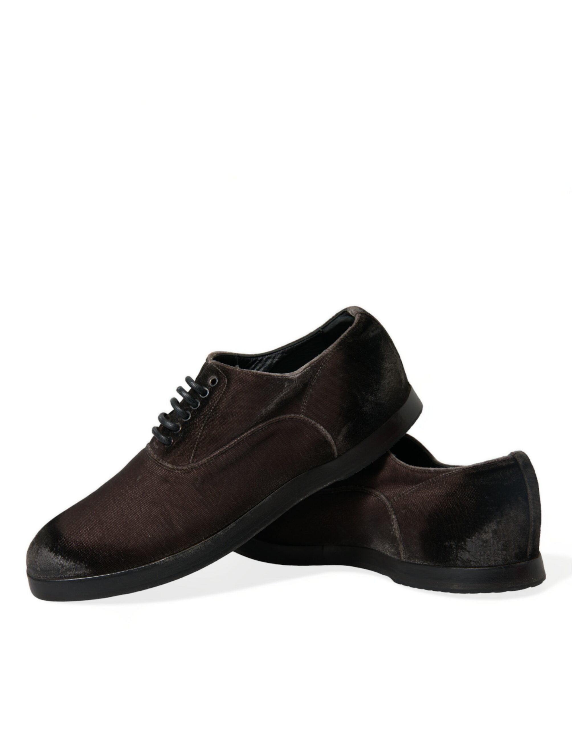 Bruine fluwelen Oxford veterschoenen voor heren