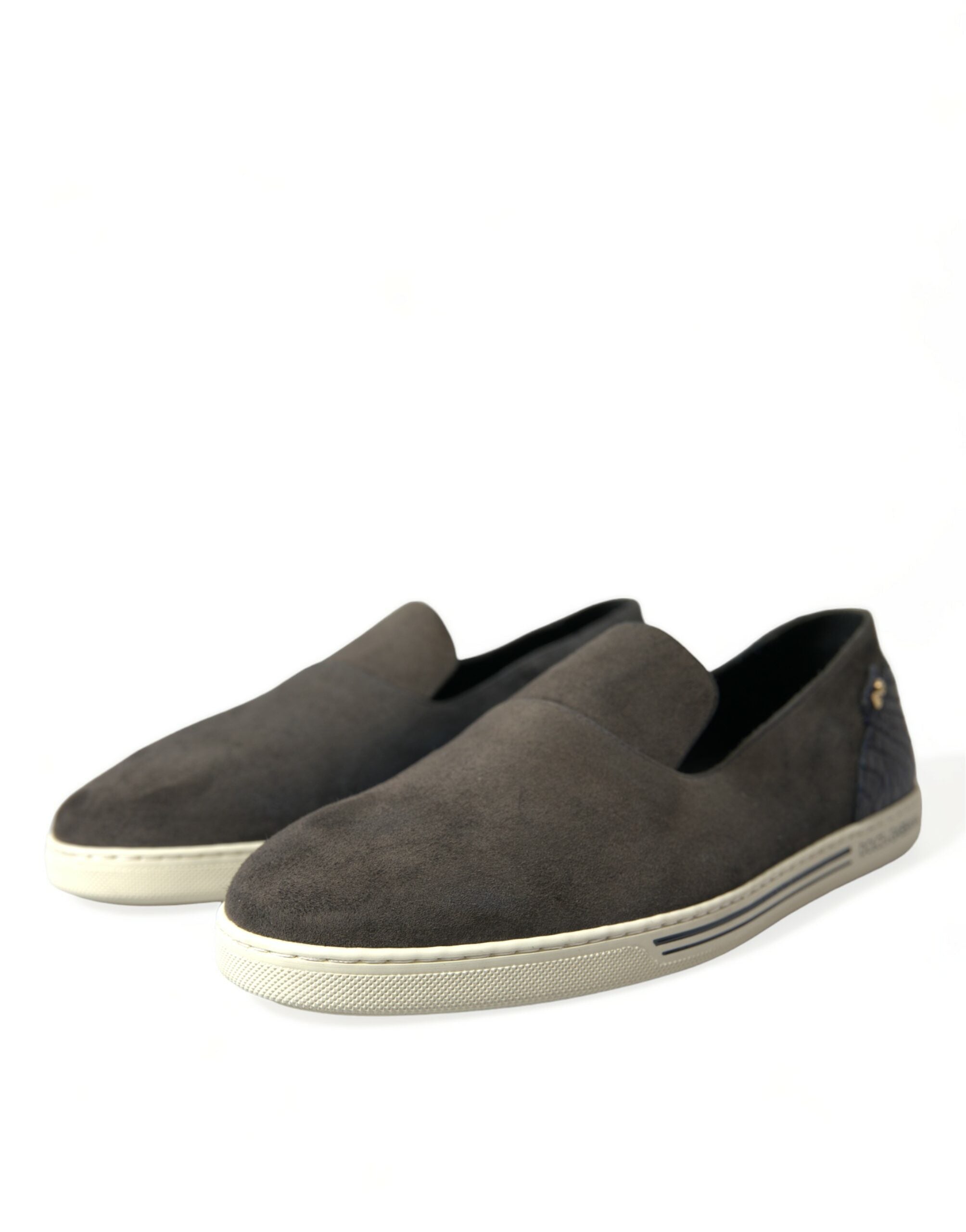 Blauwe suède Caiman heren loafers pantoffels