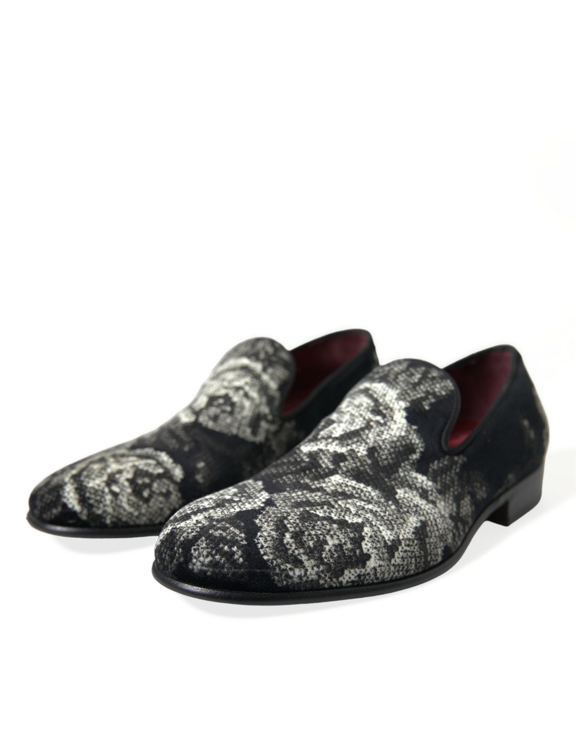 Zwarte bloemenpantoffels heren loafers nette schoenen