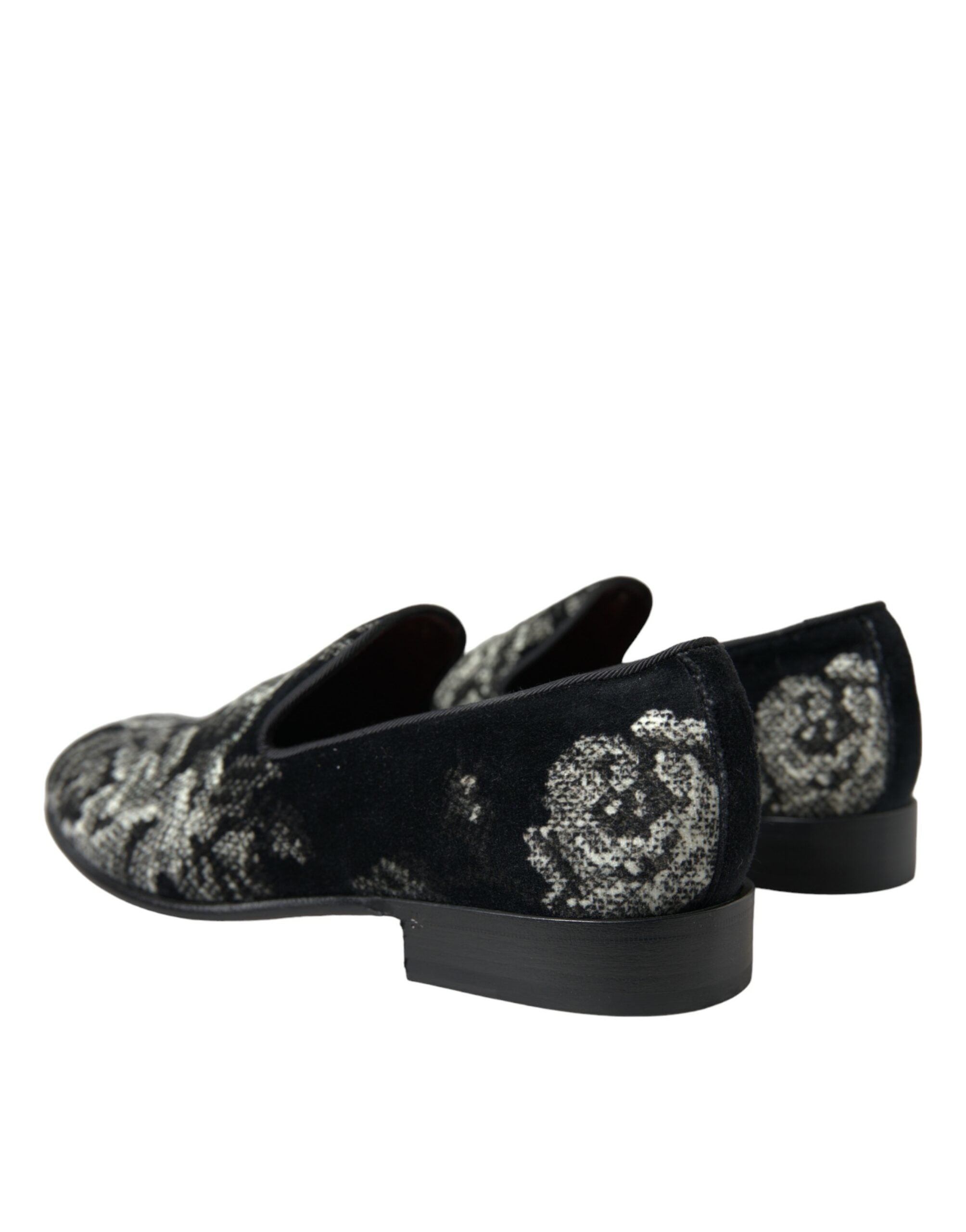 Zwarte bloemenpantoffels heren loafers nette schoenen