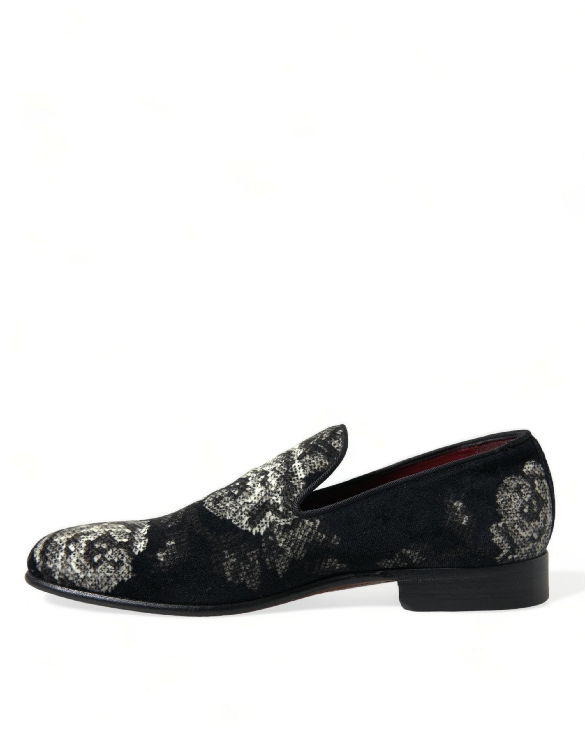 Zwarte bloemenpantoffels heren loafers nette schoenen