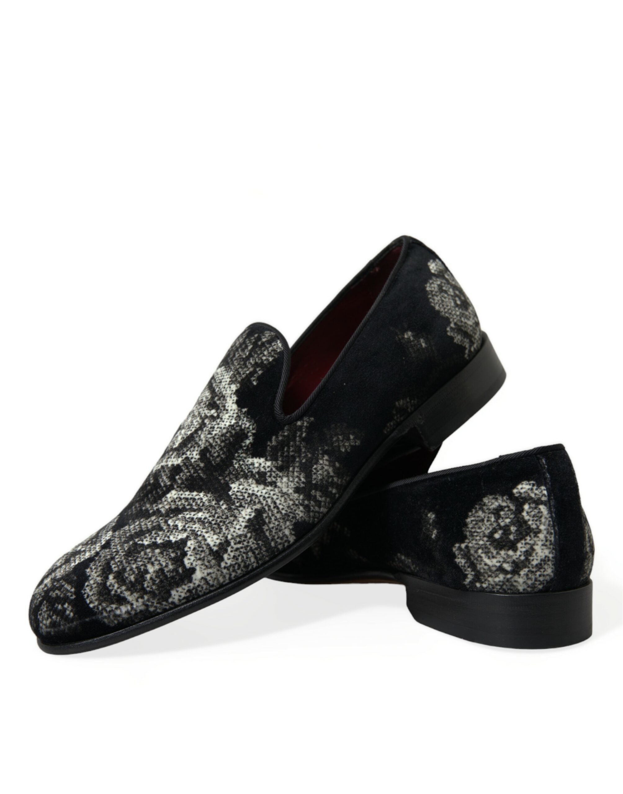 Zwarte bloemenpantoffels heren loafers nette schoenen