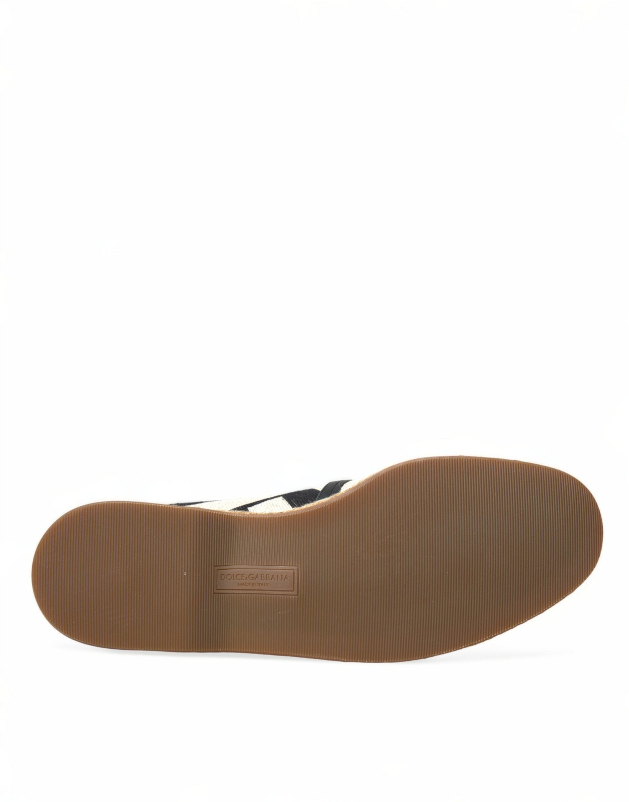 Beige zwart gestreepte canvas espadrilles MONDELLO schoenen