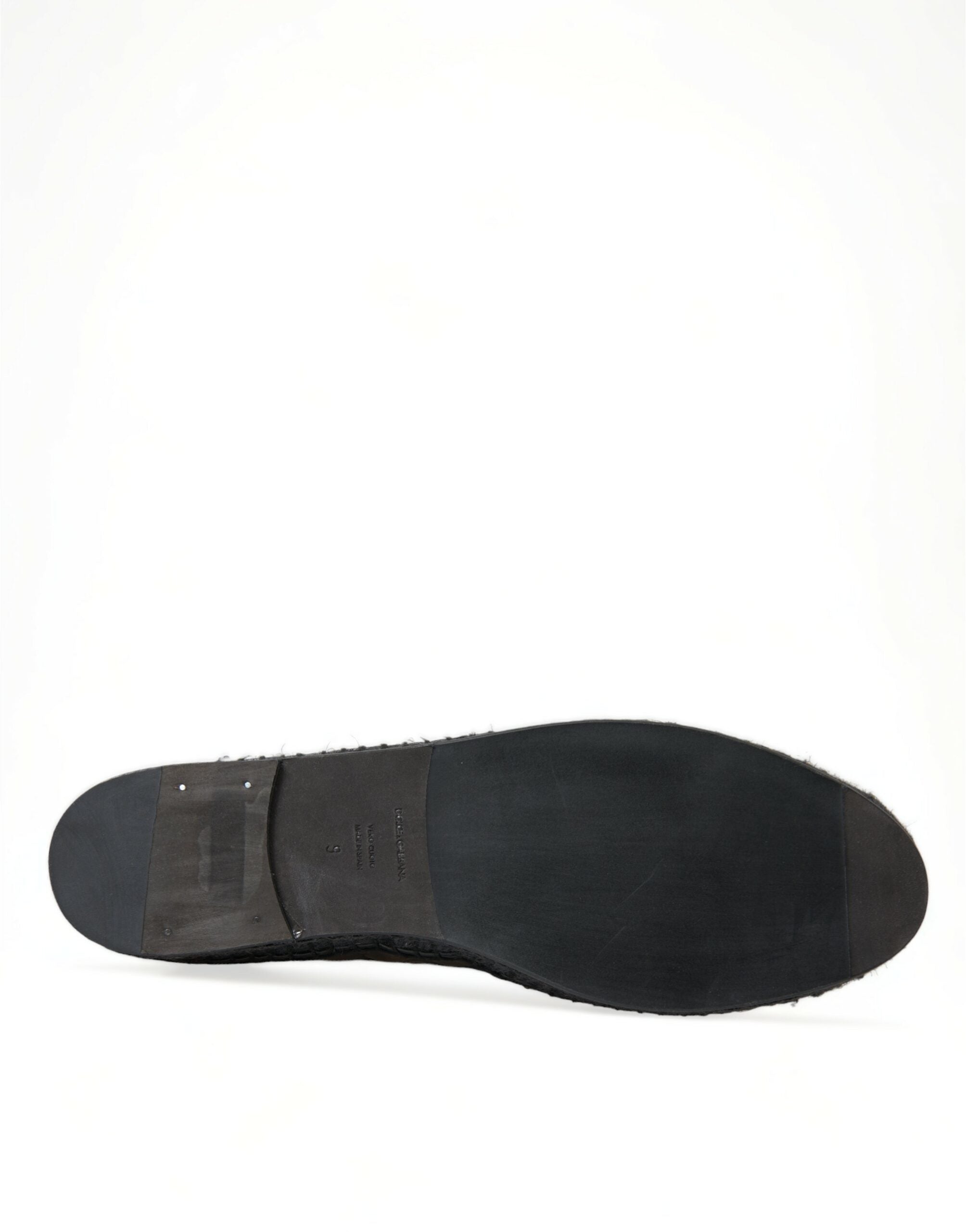 Zwarte exotische leren espadrilles instappers