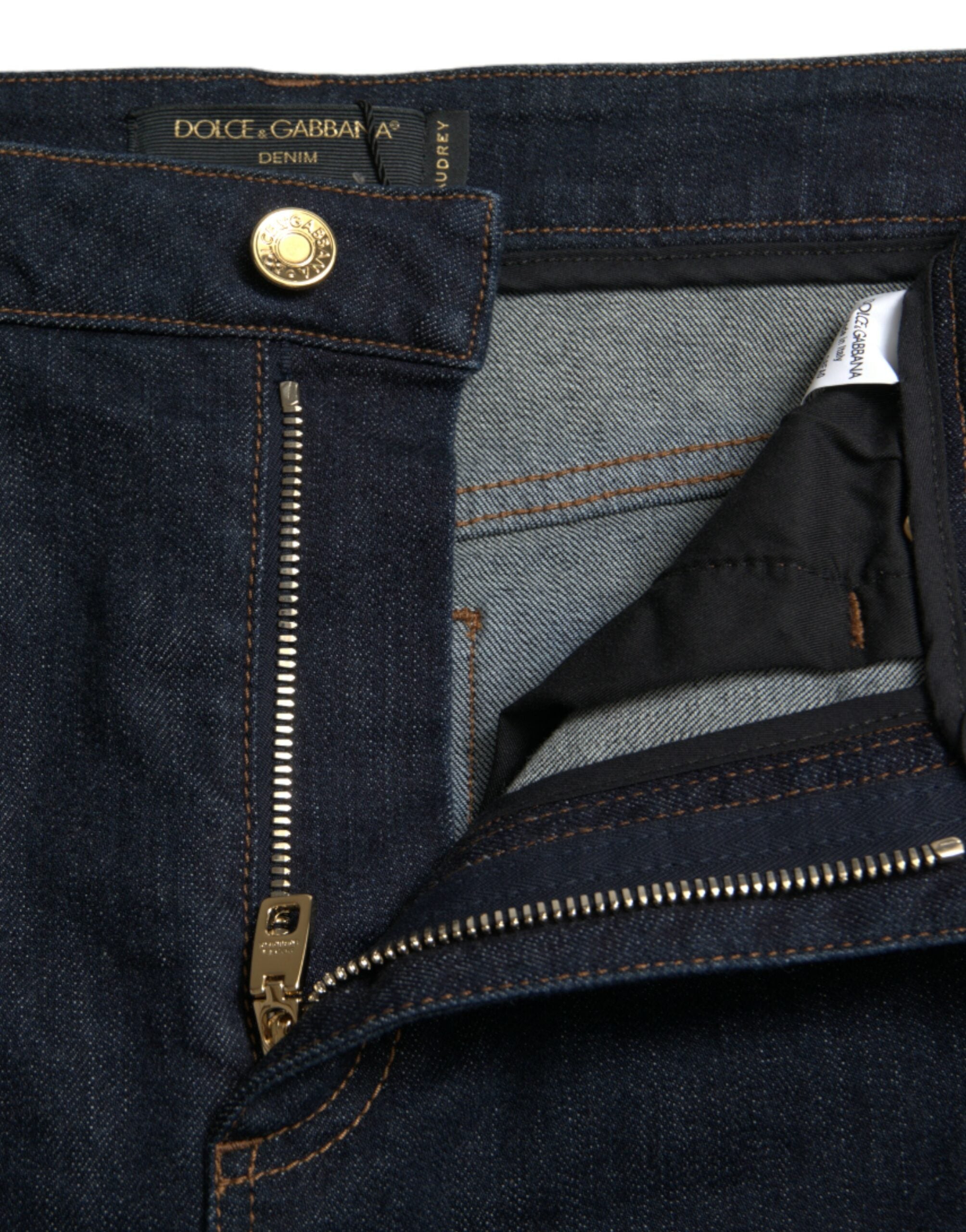 Blauwe katoenen stretch denim skinny jeans