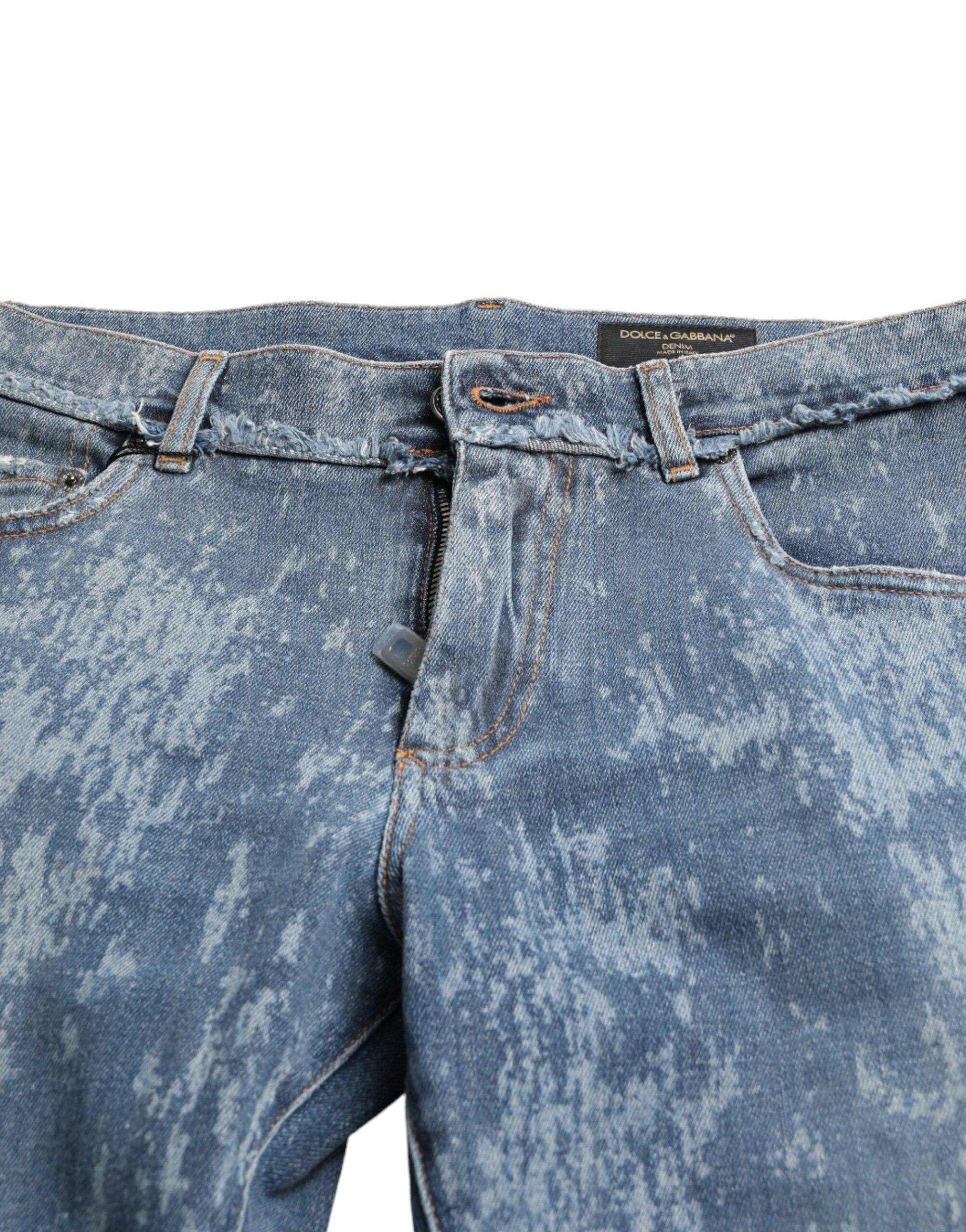 Blauwe gewassen skinny katoenen stretch denim jeans
