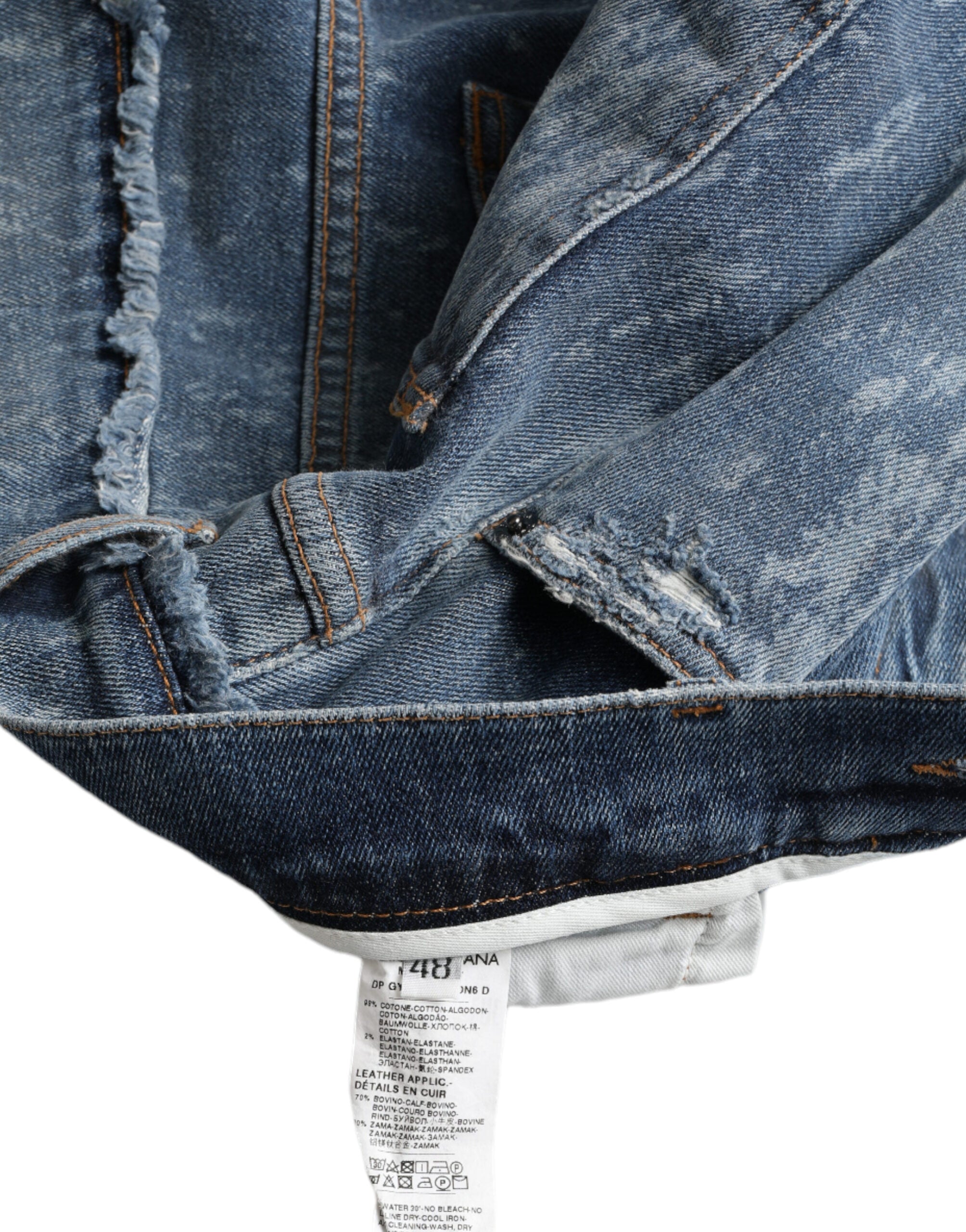 Blauwe gewassen skinny katoenen stretch denim jeans