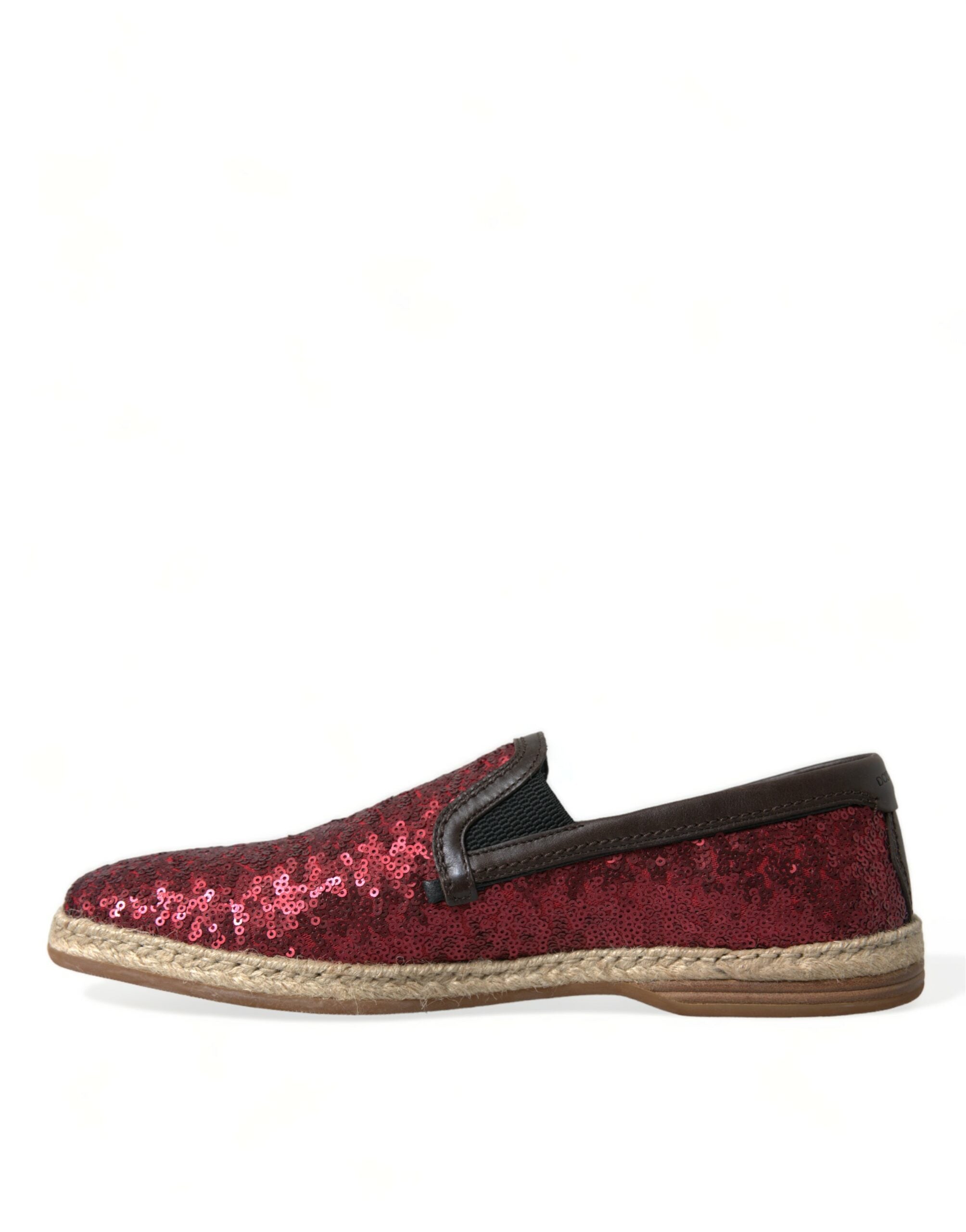 Rode loafers met pailletten, herenschoenen