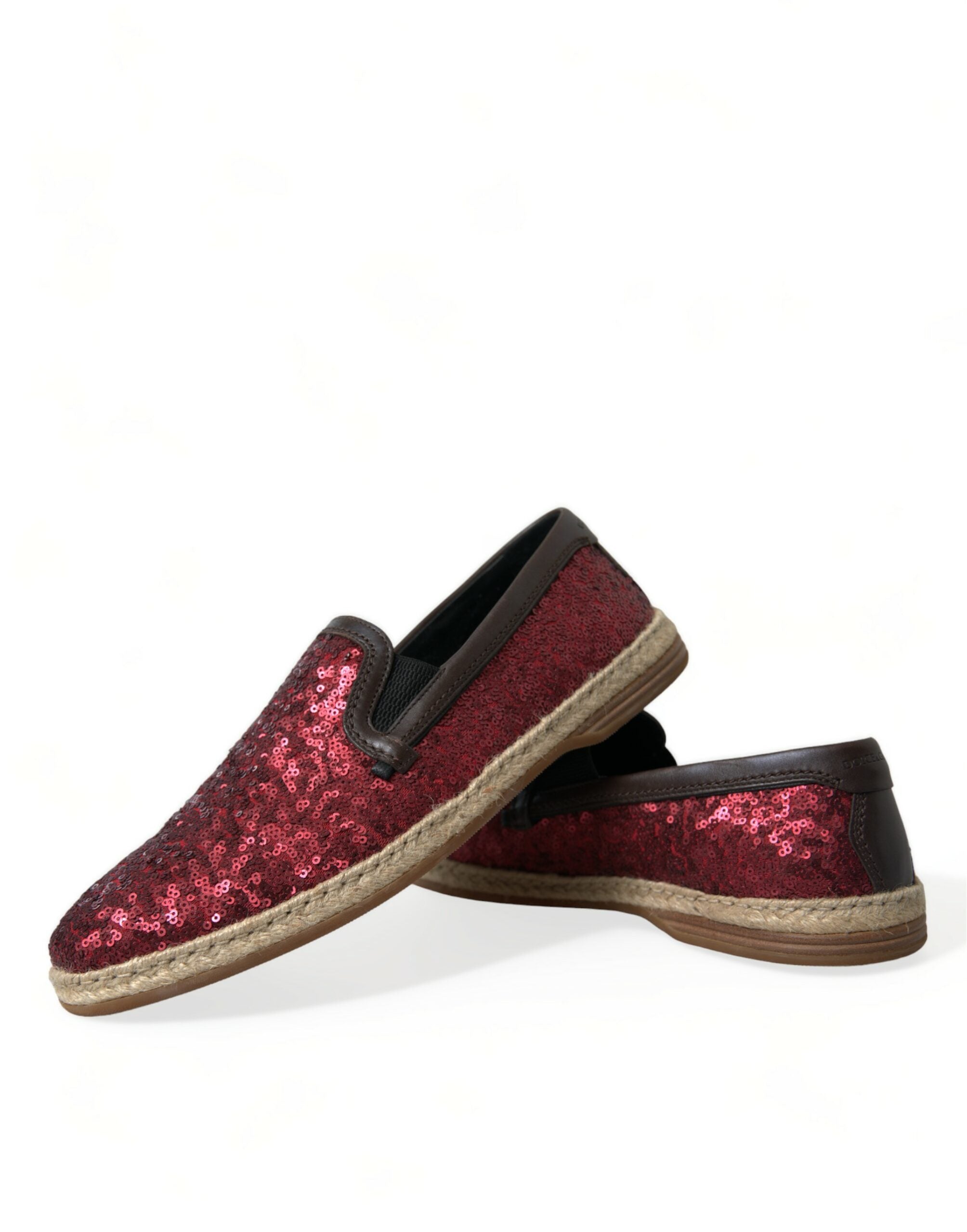 Rode loafers met pailletten, herenschoenen
